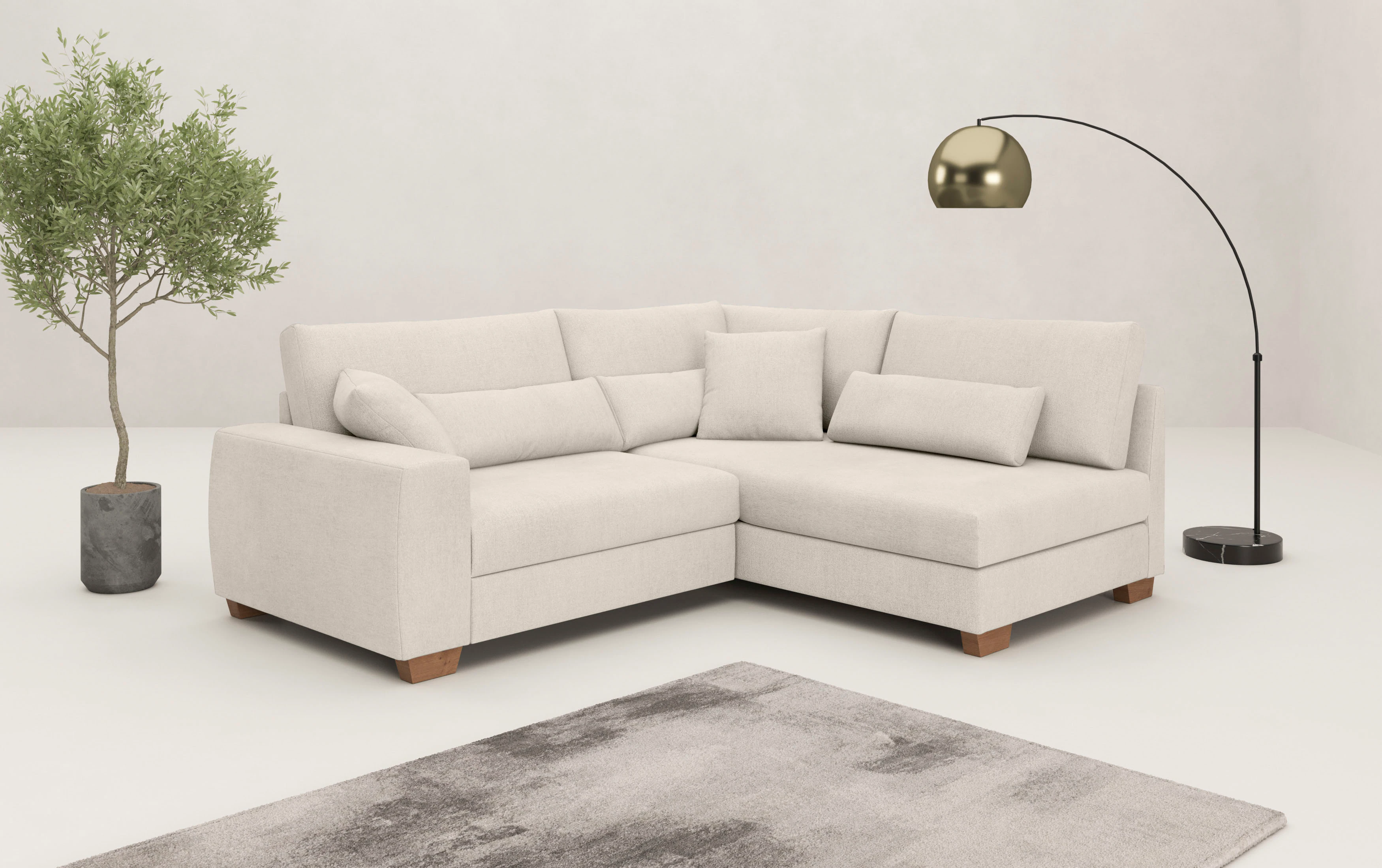 Mr. Couch Ecksofa "Helena L-Form", Mit Federkern, wahlweise mit Bettfunktio günstig online kaufen