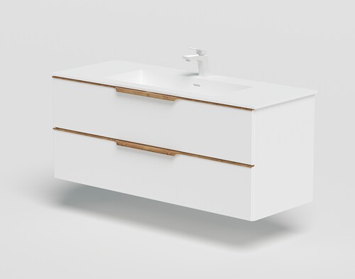 welltime Waschtisch "Amber", mit CORIAN-Acrylstein Waschbecken, massive Eic günstig online kaufen