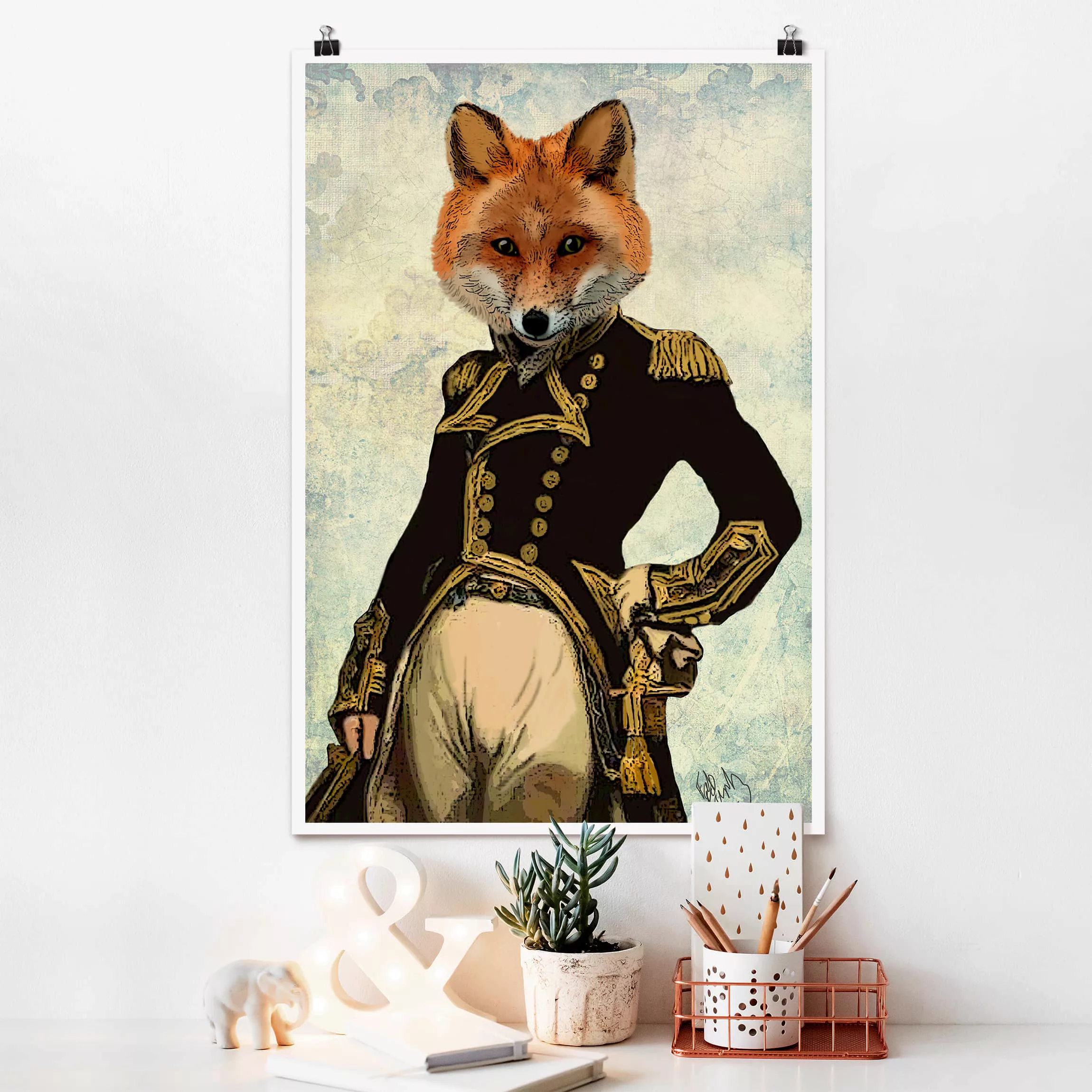 Poster Tiere - Hochformat Tierportrait - Fuchsadmiral günstig online kaufen