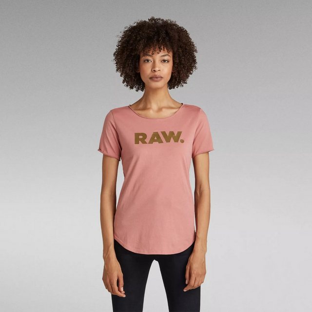 G-STAR T-Shirt Damen Top RAW Slim Graphic Dusty Rosa Short (1-tlg) Sleeve K günstig online kaufen