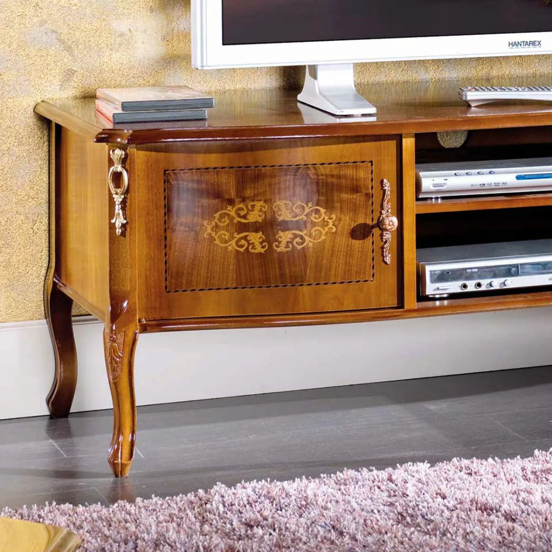 TV Board mit Nussbaum furniert Barock Design günstig online kaufen