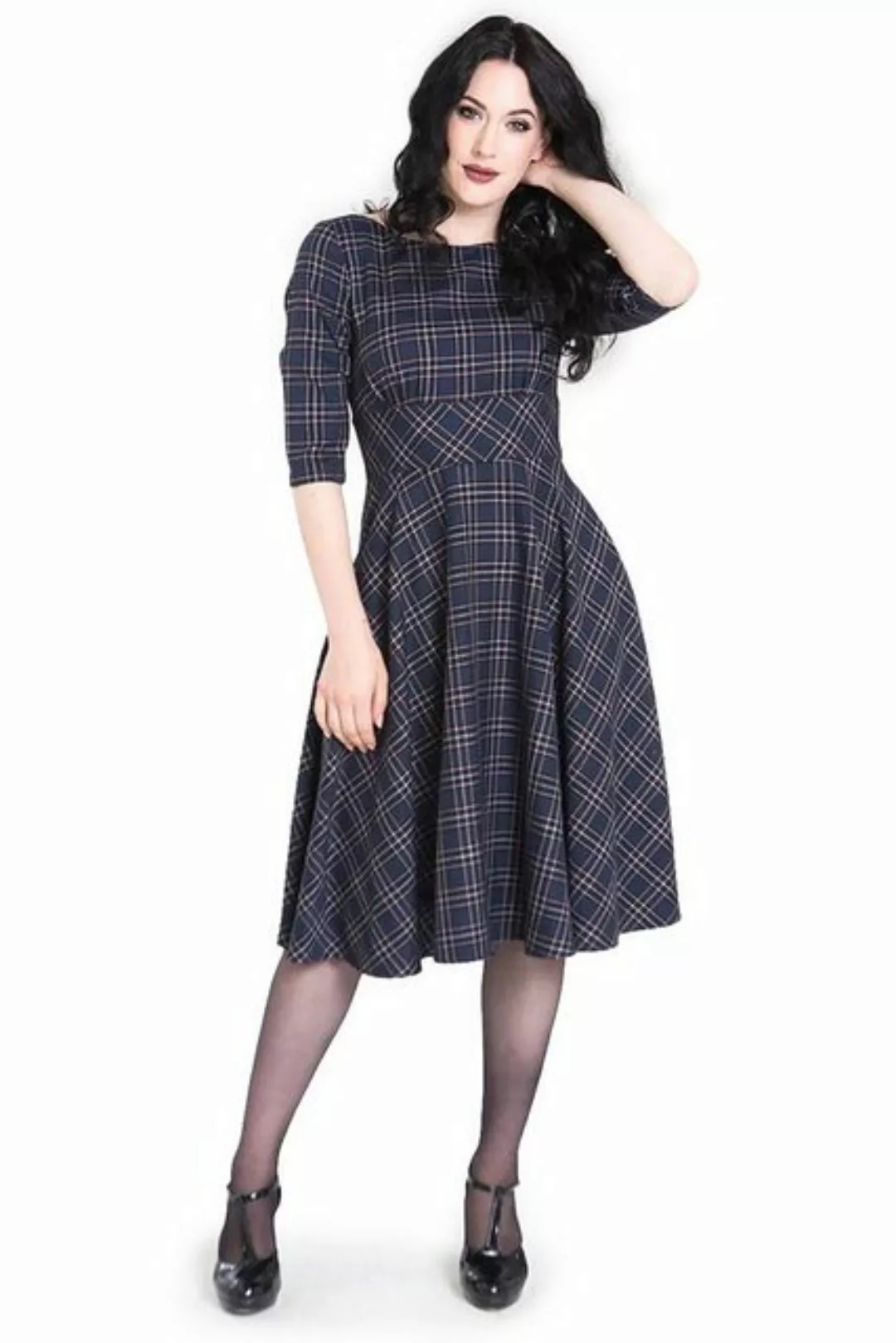 Hell Bunny A-Linien-Kleid Peebles 50s Dress Vintage Retro Tartan Muster Kar günstig online kaufen