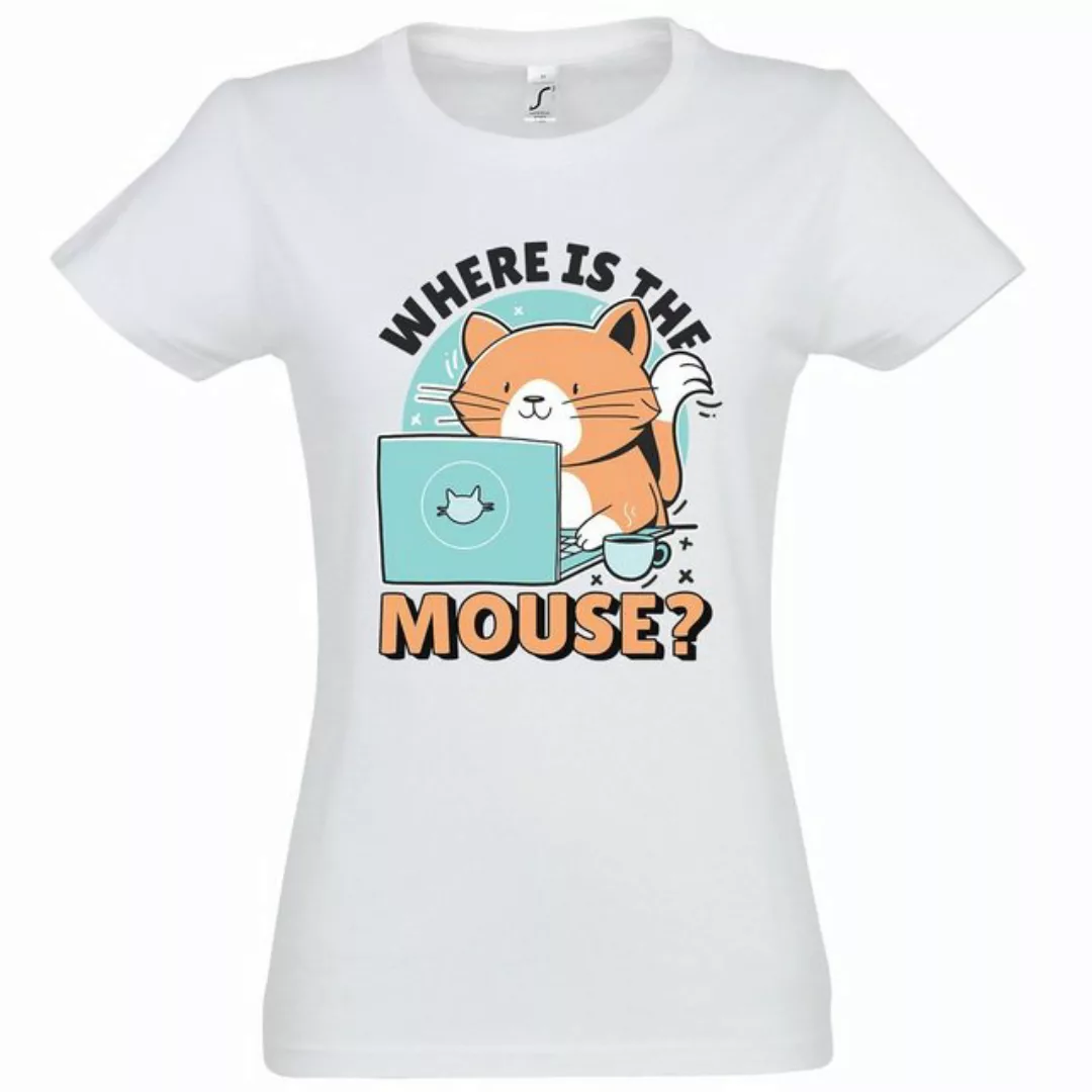 Youth Designz T-Shirt Where Is The Mouse? Damen Shirt mit lustigem Logo Auf günstig online kaufen