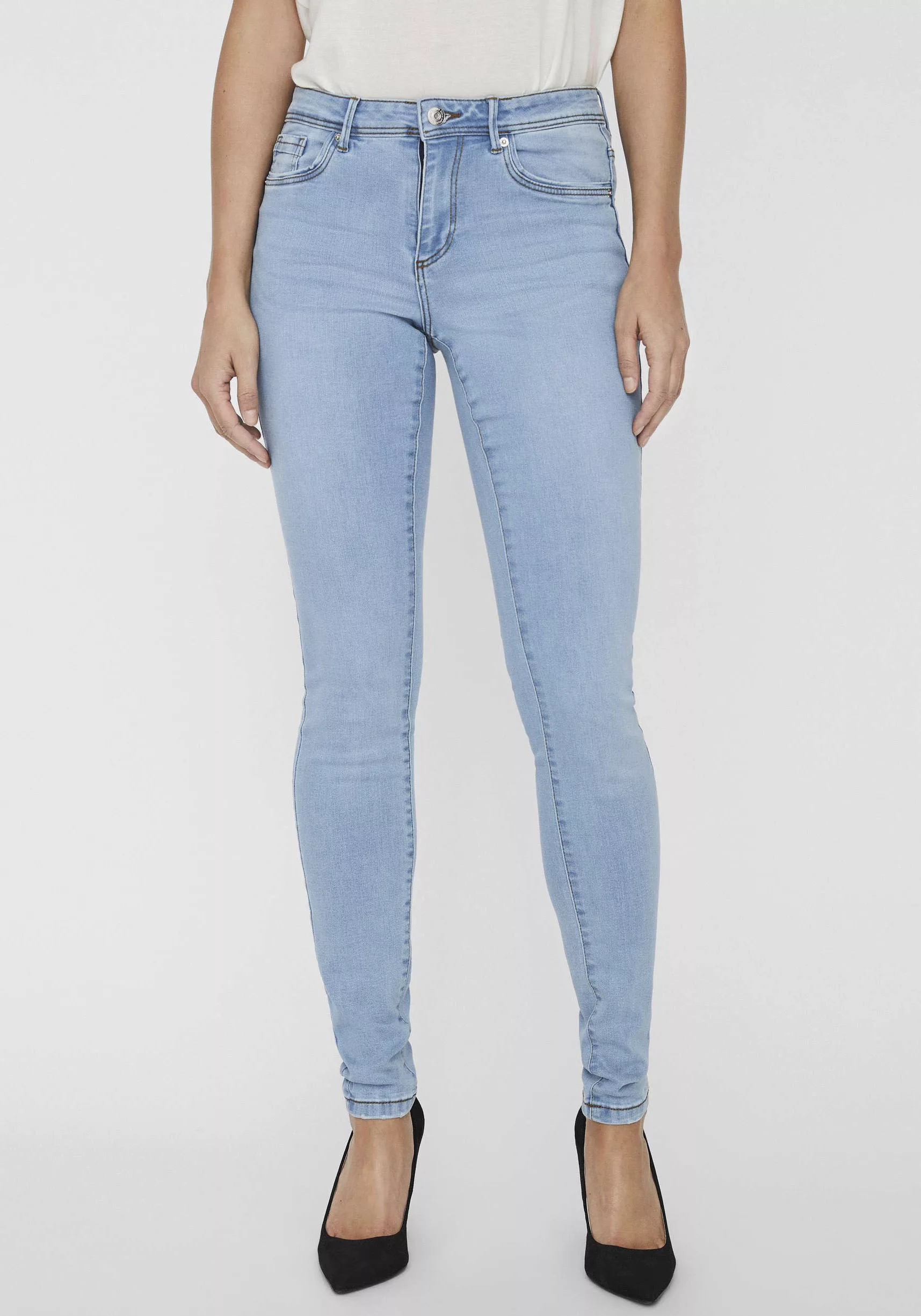 Vero Moda Damen Jeans VMTANYA - Skinny Fit - Blau - Light Blue Denim günstig online kaufen