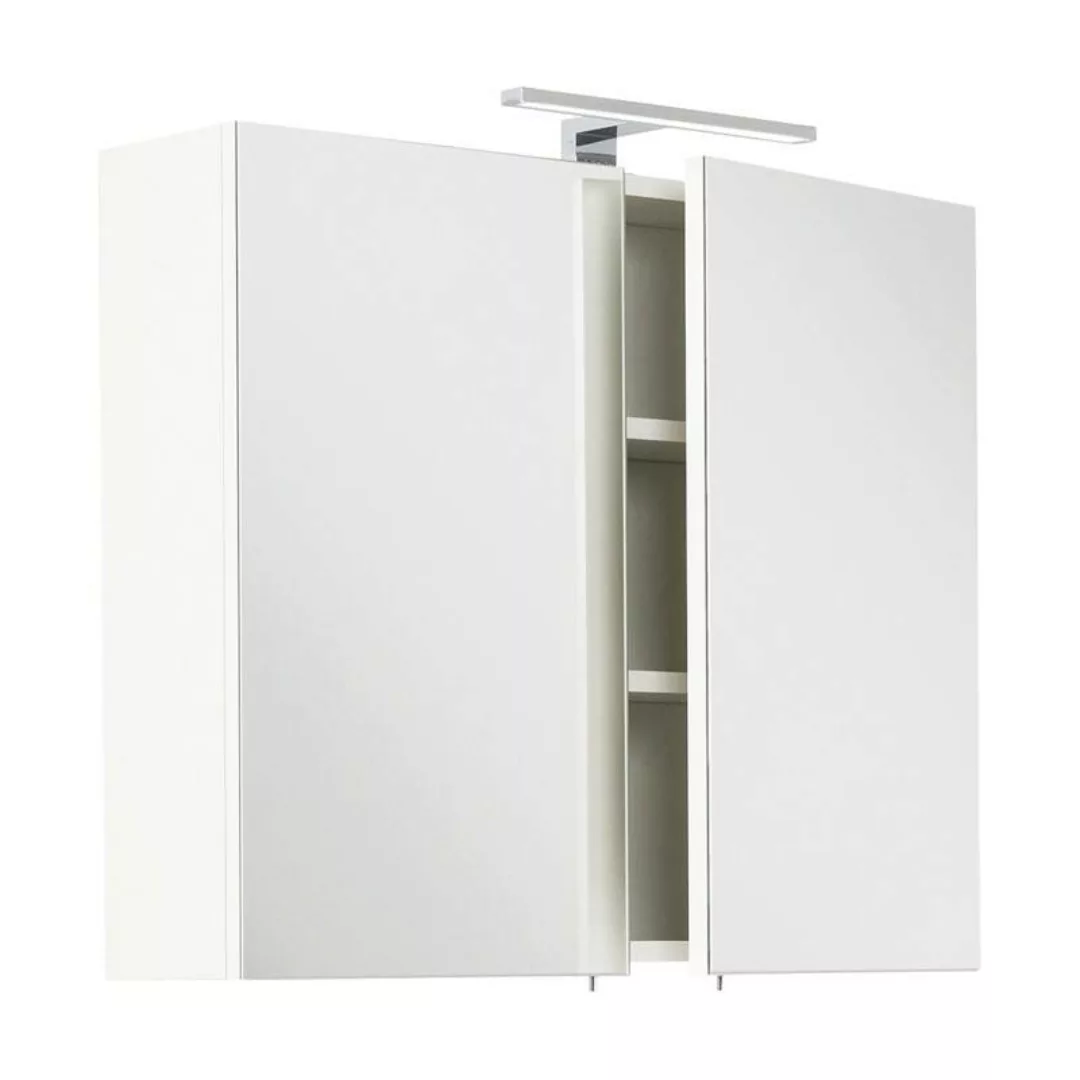 Badezimmer Spiegelschrank 75cm LAGOS-02 weiß inkl. LED-Lampe, B x H x T ca. günstig online kaufen