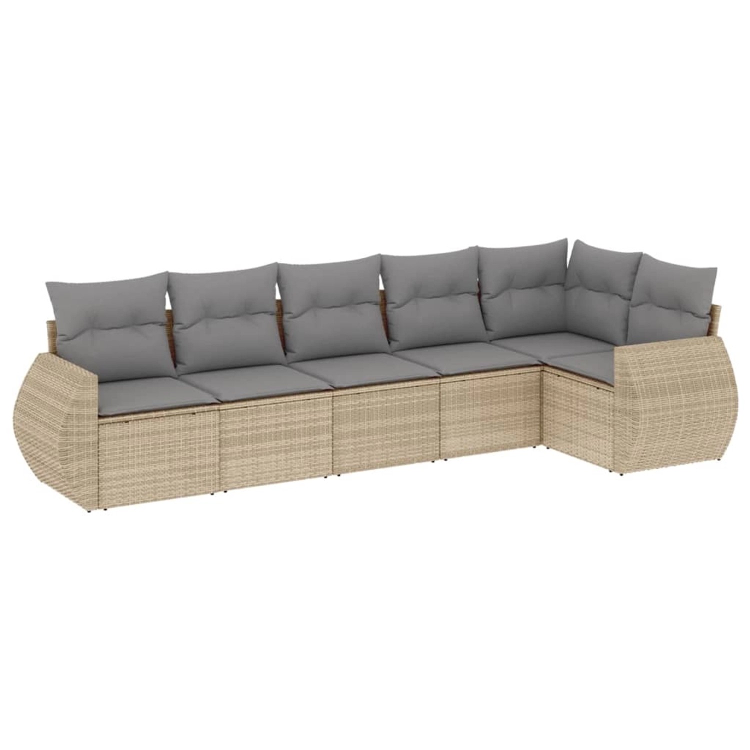 vidaXL 6-Tlg Garten-Sofagarnitur mit Kissen Beige Poly Rattan 3253726 günstig online kaufen