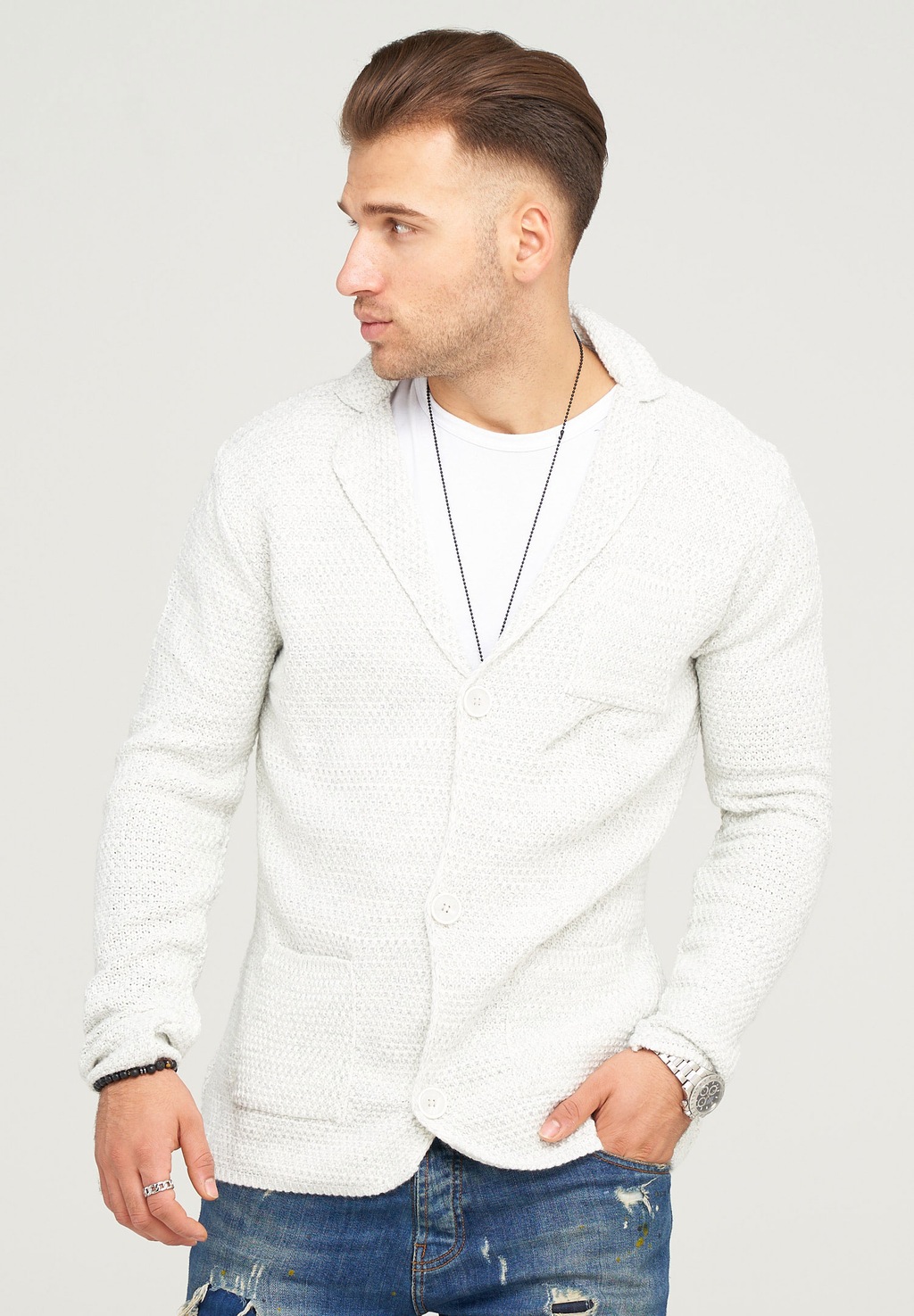 behype Strickjacke "FELIAN", mit modischem Reverskragen günstig online kaufen