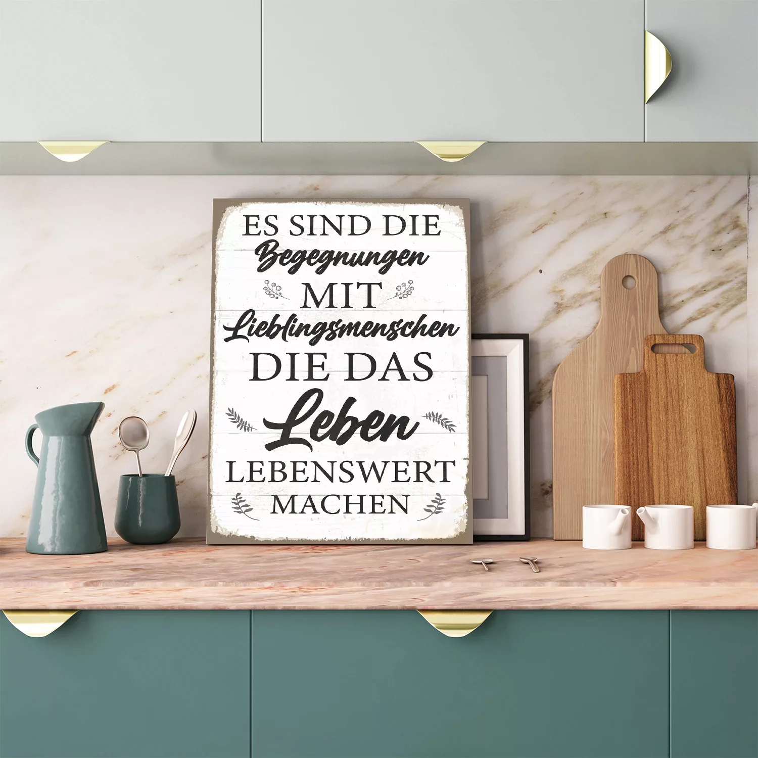 queence Metallbild "Begegnungen Spruch Stahlschild Blechschild", (1 St.) günstig online kaufen