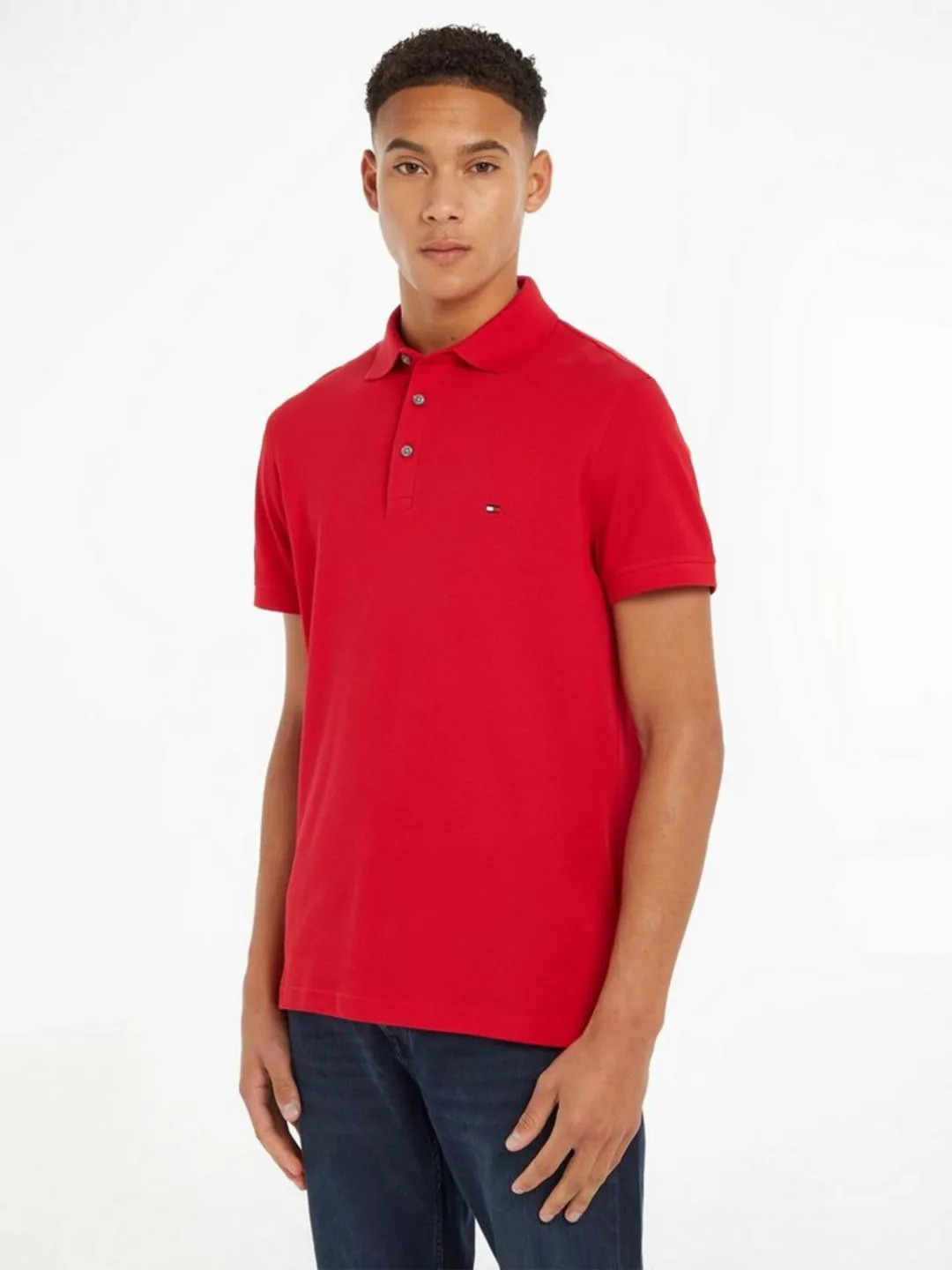 Tommy Hilfiger Poloshirt 1985 SLIM POLO Markenstickerei, aus Baumwoll-Piqué günstig online kaufen