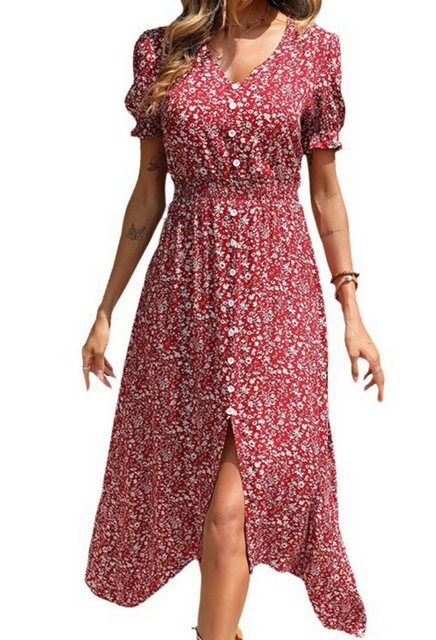 SEGUEN Sommerkleid Elegante unregelmäßige Frauenkleider (Temperamentvolles günstig online kaufen