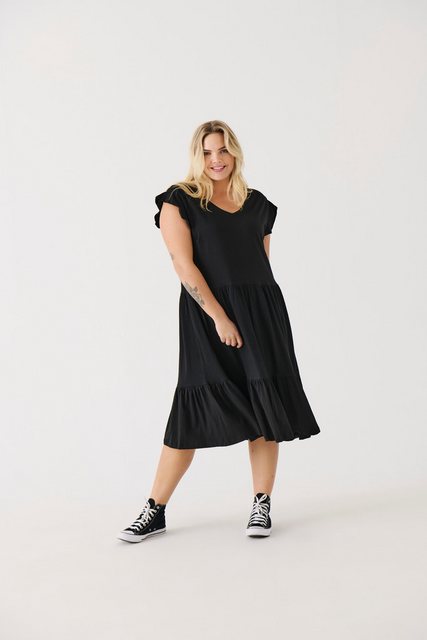 ONLY CARMAKOMA Jerseykleid CARMAY LIFE CAP SL FRILL DRESS JRS NOOS mit Vola günstig online kaufen