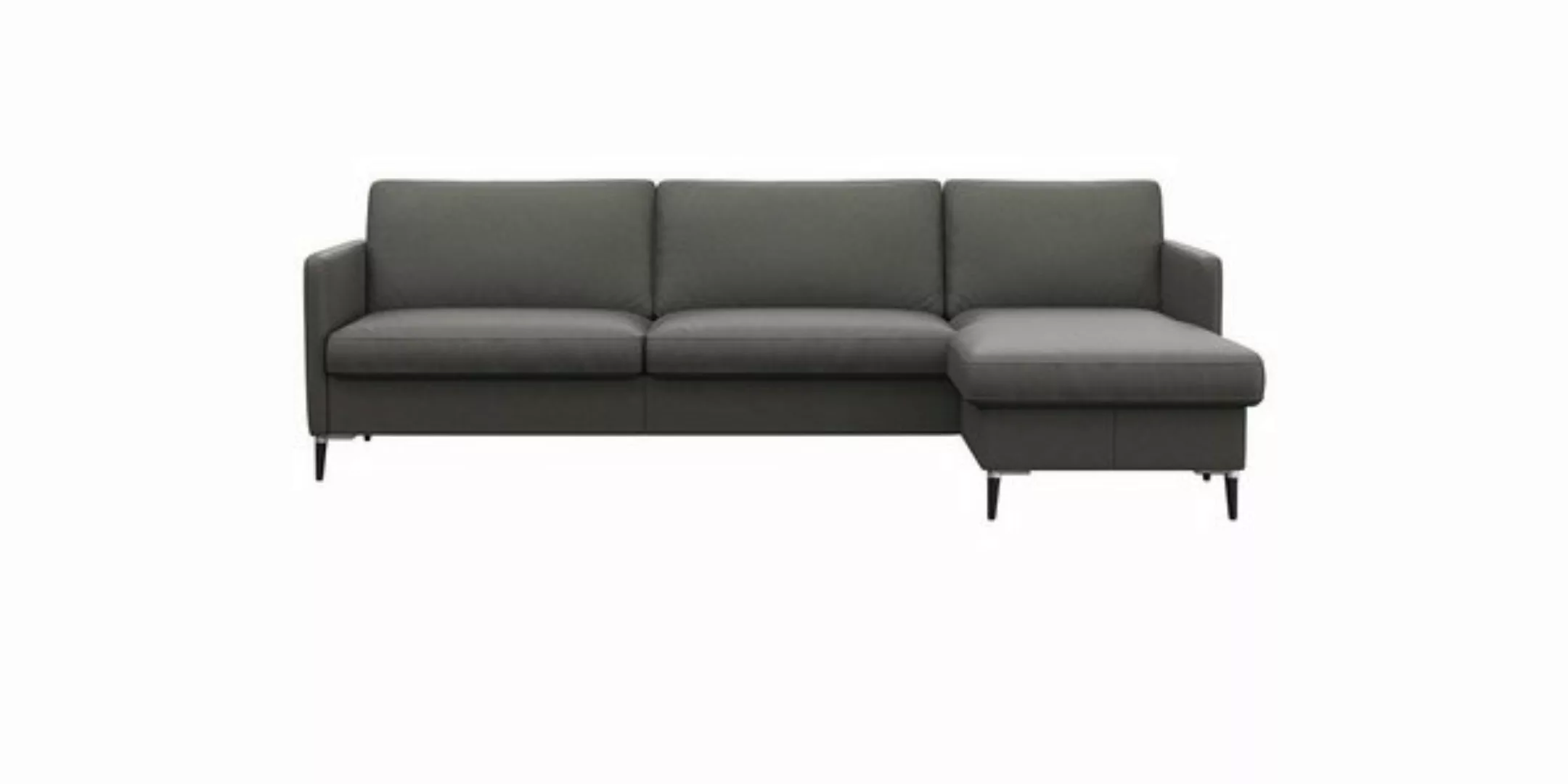 FLEXLUX Ecksofa Fiore, L-Form, schmale Armlehnen, Kaltschaum, Füße Alu+schw günstig online kaufen