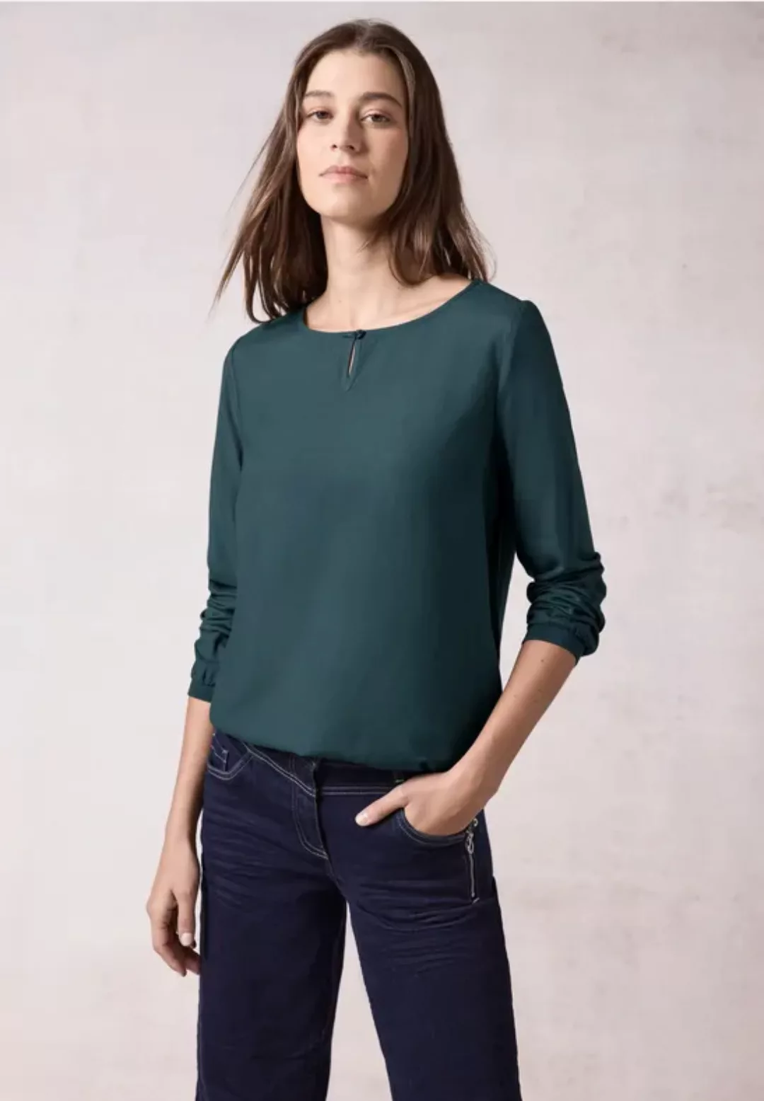 Bluse in Unifarbe günstig online kaufen