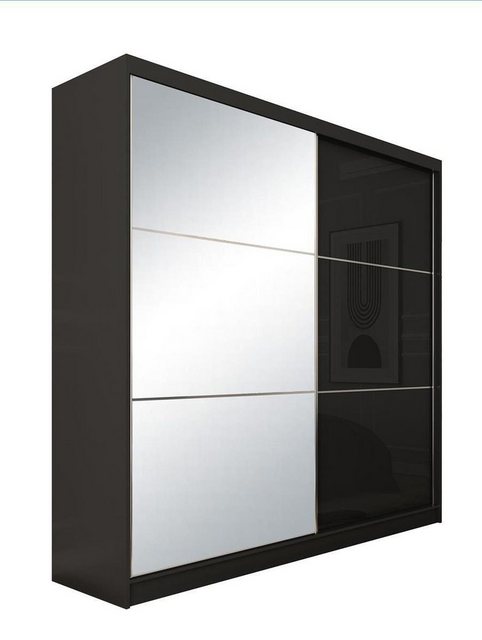 Compleo Schwebetürenschrank CINZIA, Schrank mit Lacobel Glas (200 cm, mit o günstig online kaufen