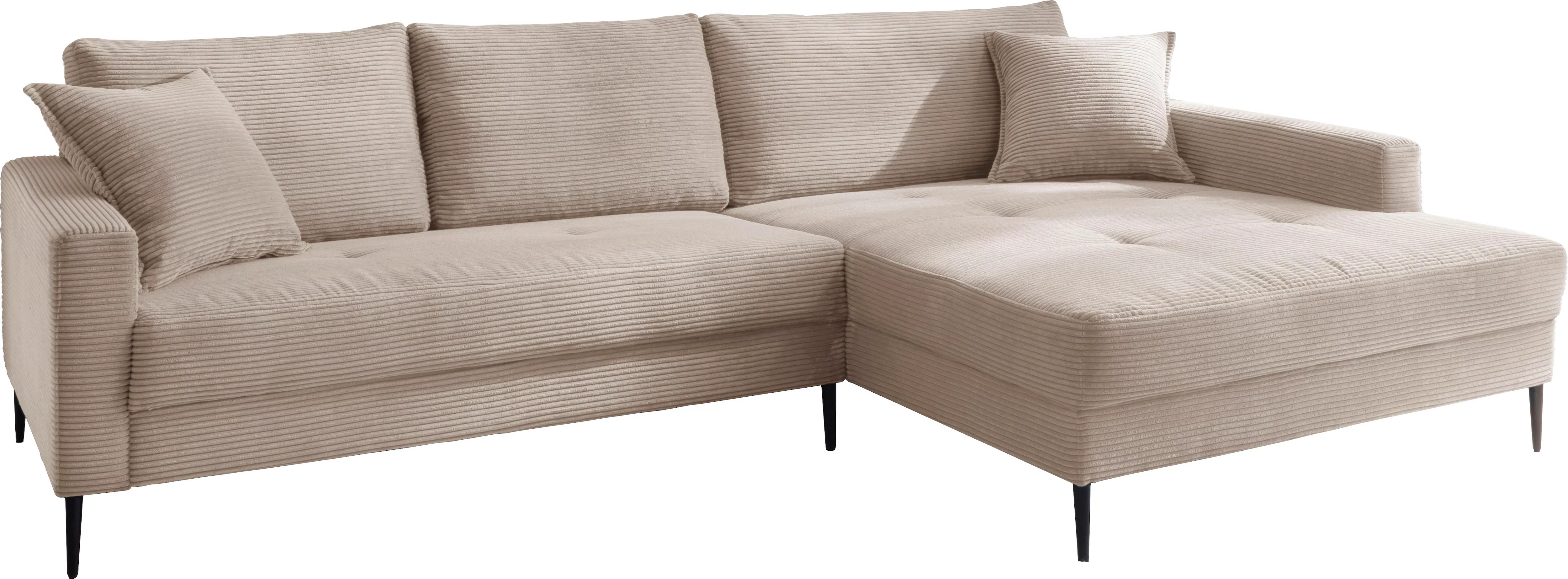 Trends by HG Ecksofa "Summer L-Form", in Cord-Stoff mit Metallfuß günstig online kaufen