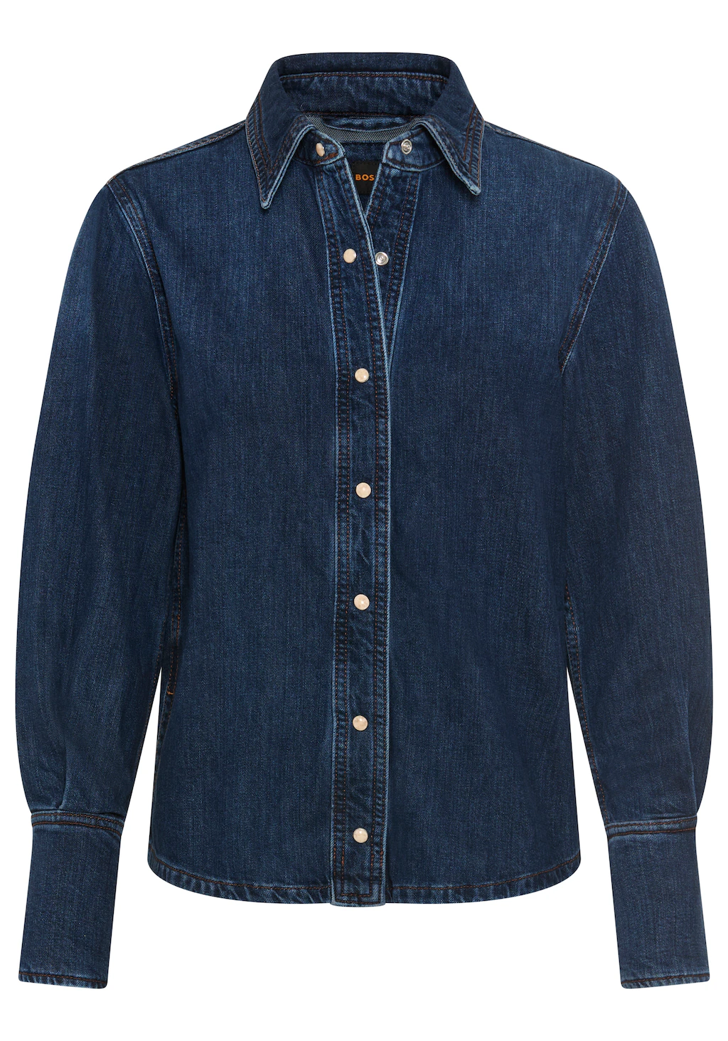 BOSS ORANGE Hemdbluse "Shirt Premium Damenmode", Regular Fit, Denim günstig online kaufen