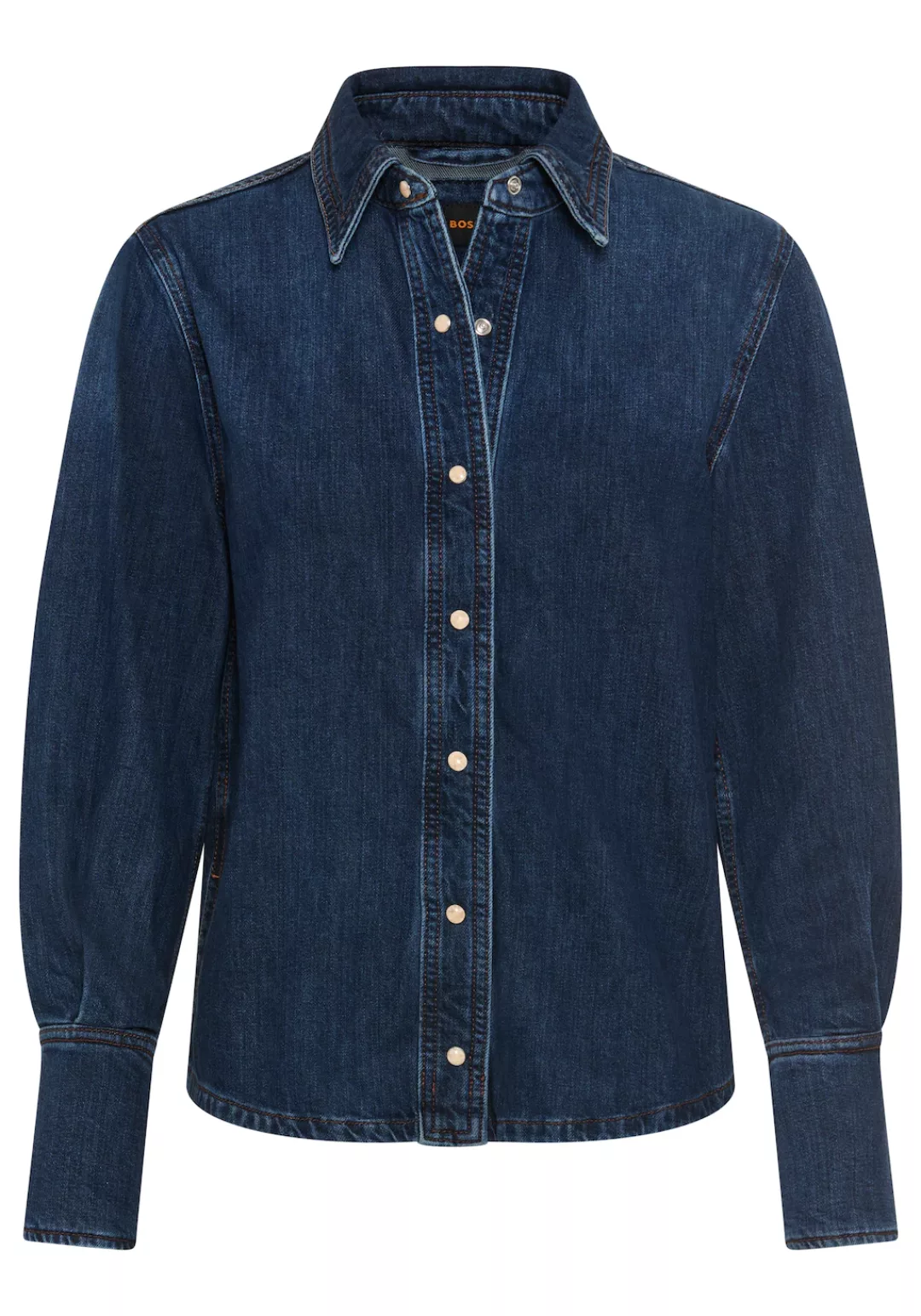 BOSS ORANGE Hemdbluse "Shirt Premium Damenmode", Regular Fit, Denim günstig online kaufen