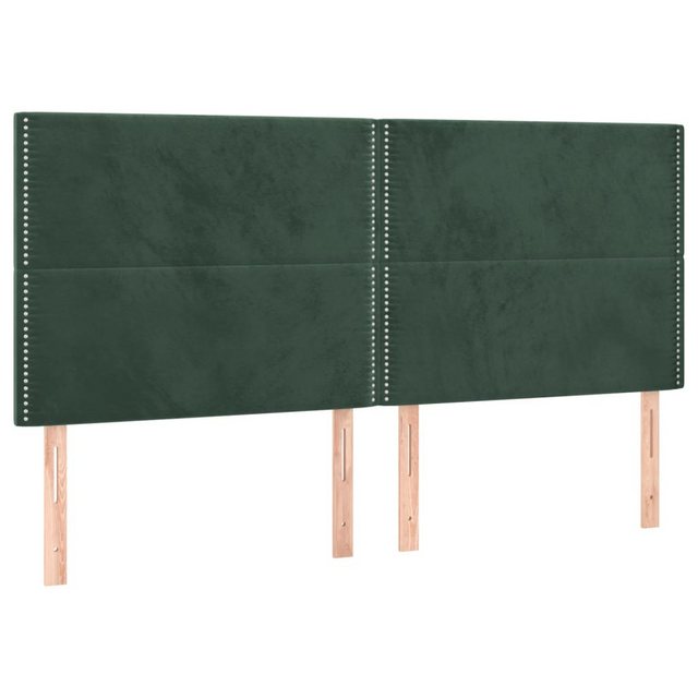 vidaXL Bett, Kopfteile 4 Stk. Dunkelgrün 90x5x78/88 cm Samt günstig online kaufen