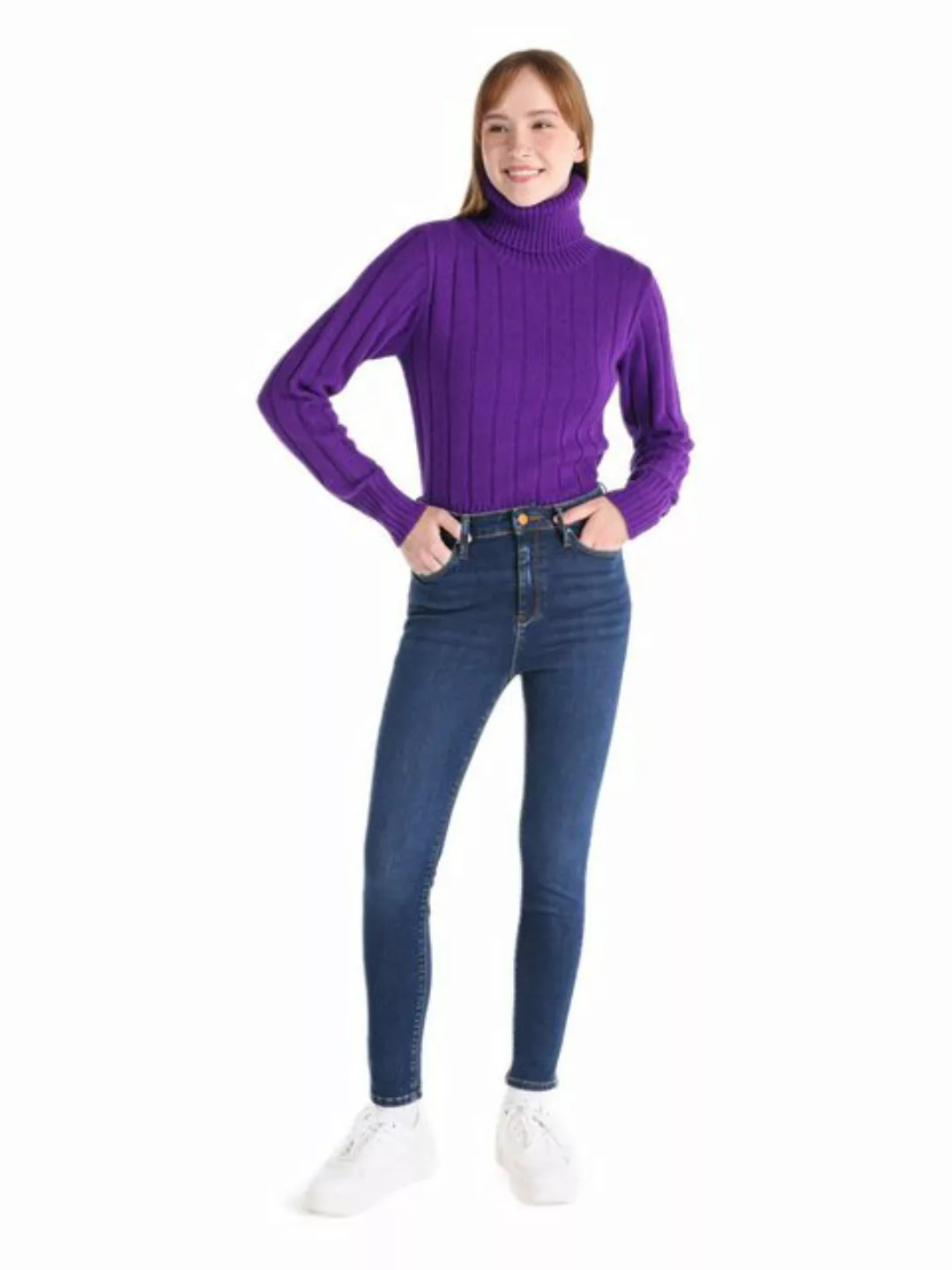 Colins Girlfriend-Jeans Diana Super Slim Fit Hohe Taille Schlankes Bein Dun günstig online kaufen