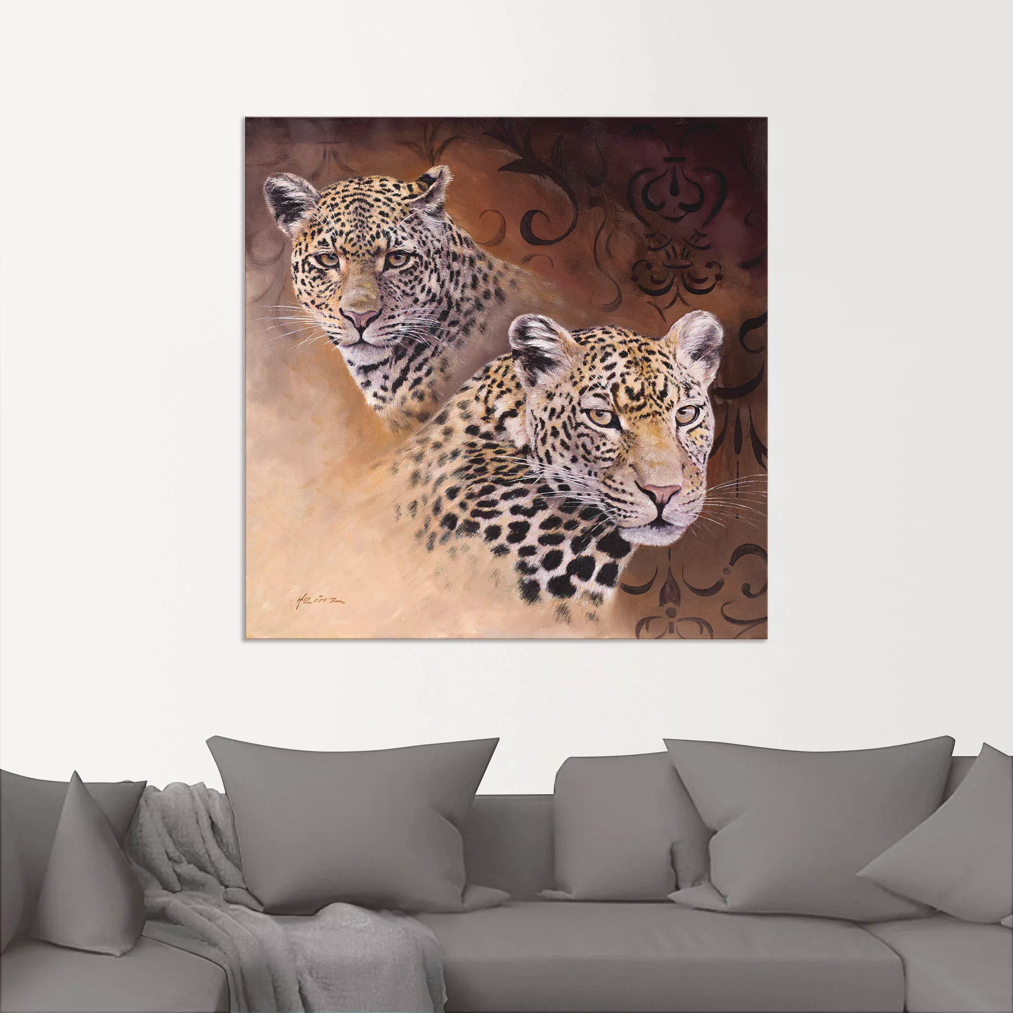 Artland Wandbild "Leoparden", Wildtiere, (1 St.), als Alubild, Outdoorbild, günstig online kaufen