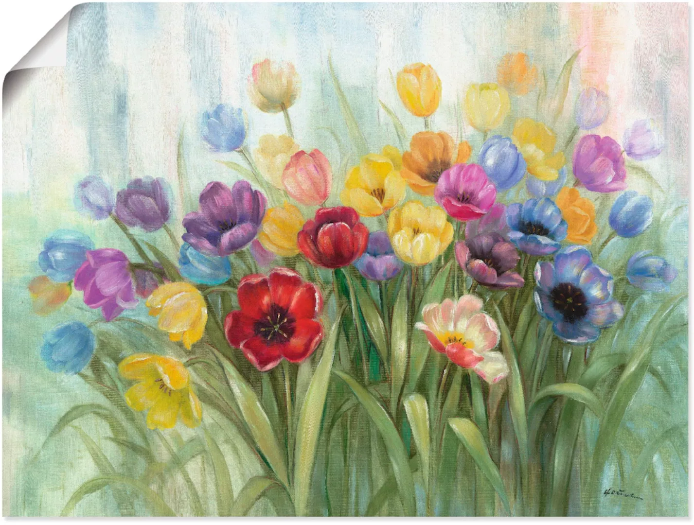 Artland Wandbild "Tulpenwiese I", Blumenwiese, (1 St.), als Leinwandbild, P günstig online kaufen