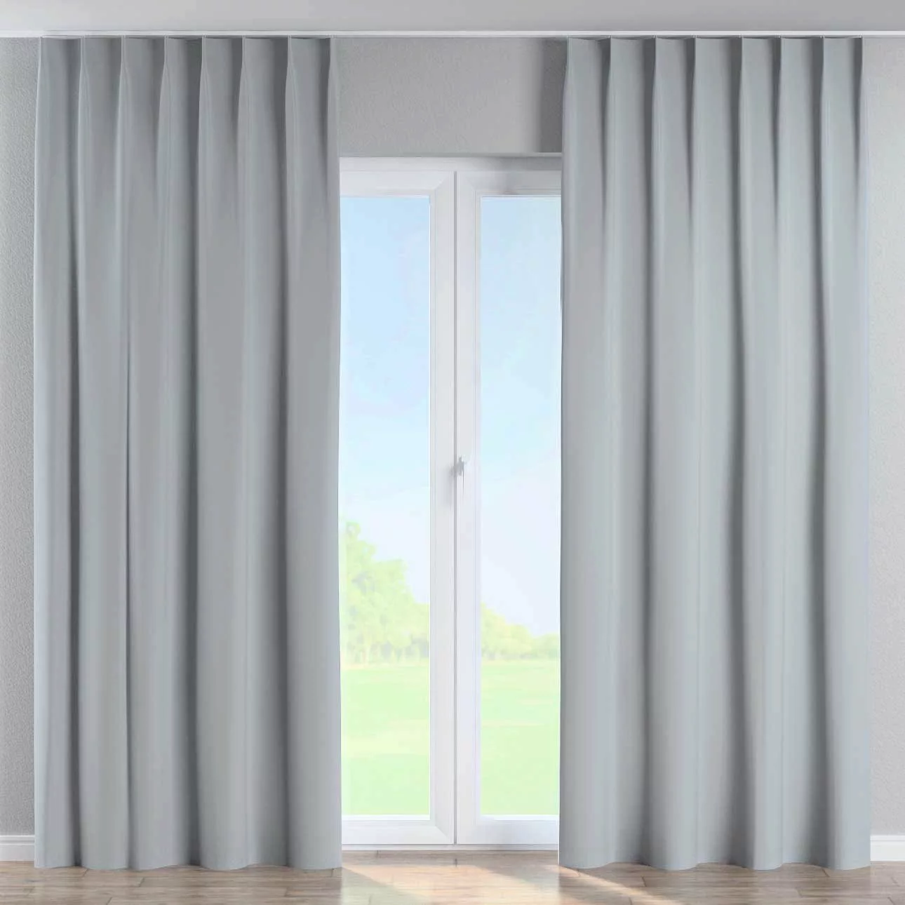 Vorhang mit flämischen 1-er Falten, hellgrau, Blackout 300 cm (269-06) günstig online kaufen