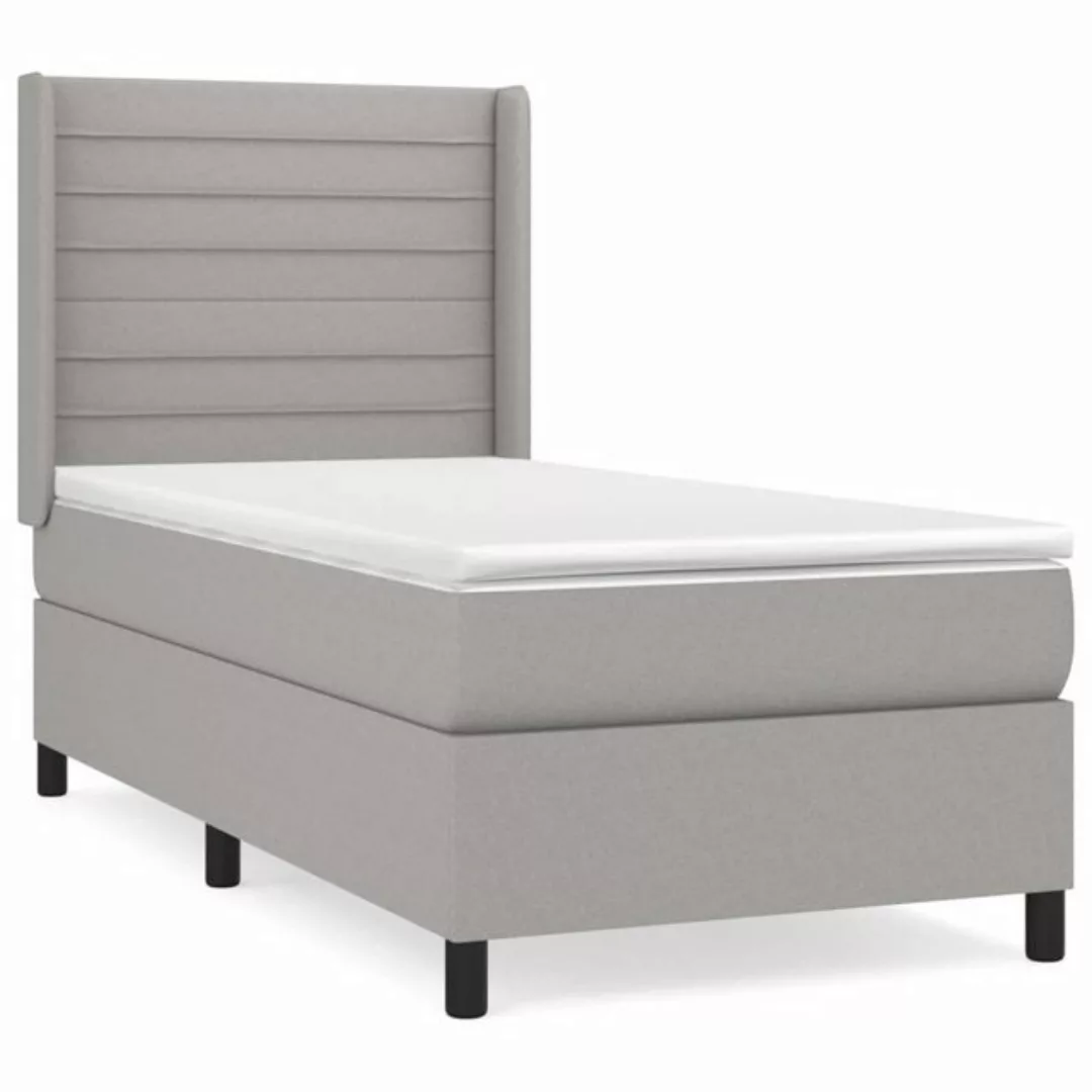 vidaXL Bett Boxspringbett mit Matratze Hellgrau 90x190 cm Stoff günstig online kaufen