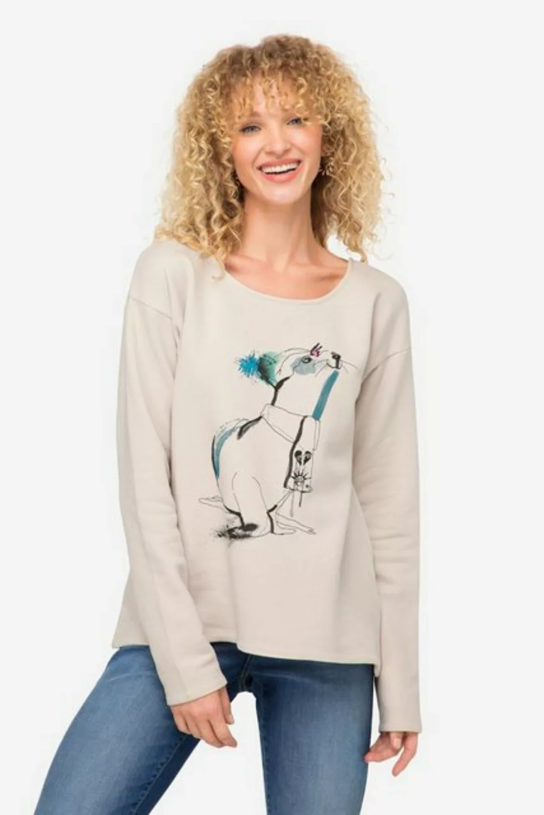 Laurasøn Sweatshirt Sweatshirt Robben-Print Rundhals Langarm günstig online kaufen