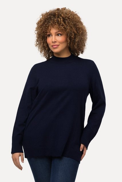 Ulla Popken Strickpullover Pullover Stehkragen Langarm Rippbündchen günstig online kaufen