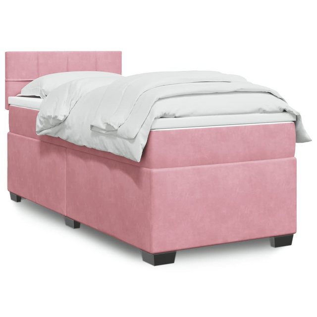 vidaXL Boxspringbett, Boxspringbett mit Matratze Rosa 90x190 cm Samt günstig online kaufen