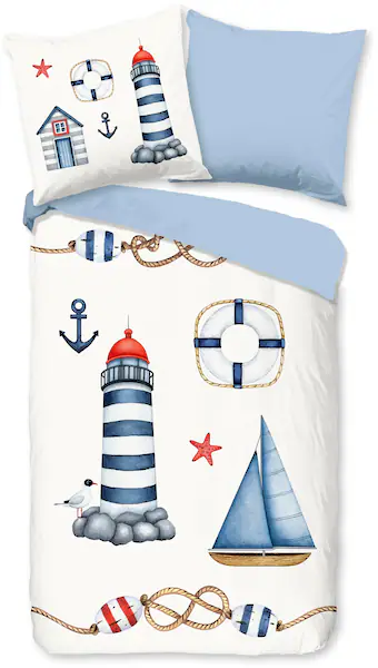 PURE luxury collection Kinderbettwäsche »Maritime«, Mikrofaser, 135x200, 2 günstig online kaufen