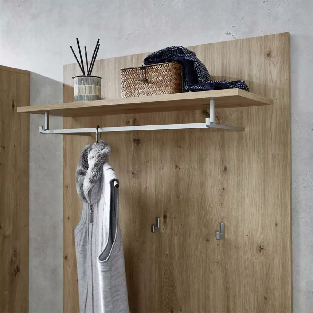 Holzoptik Garderobenpaneel in Wildeichefarben 135 cm hoch günstig online kaufen