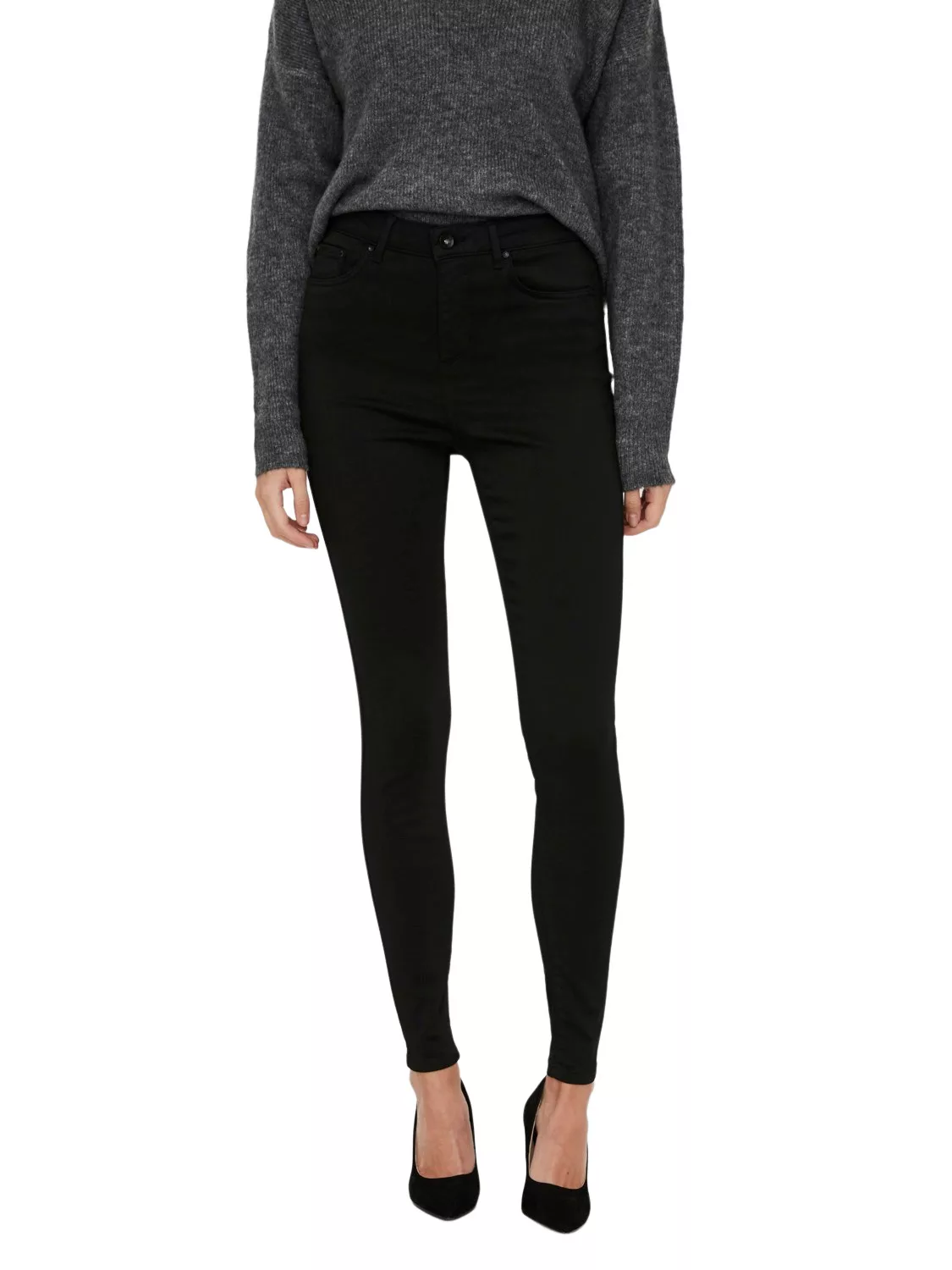 Vero Moda Damen Jeans VMSOPHIA HR SKINNY JEANS BA037 - Skinny Fit - Schwarz günstig online kaufen