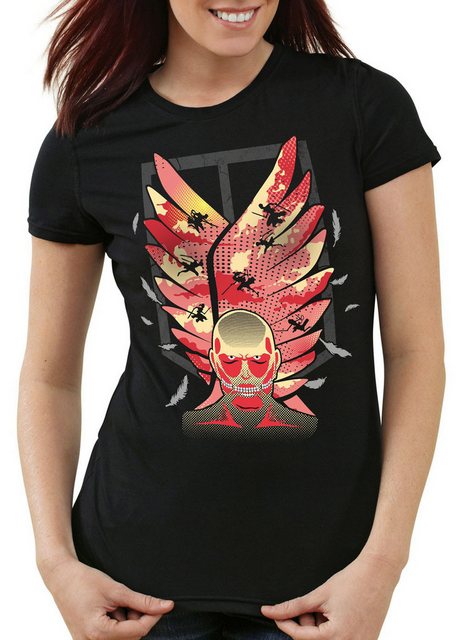 style3 T-Shirt Attack Wings Aufklärungstruppe AoT Titan Wappen Eren Riesen günstig online kaufen