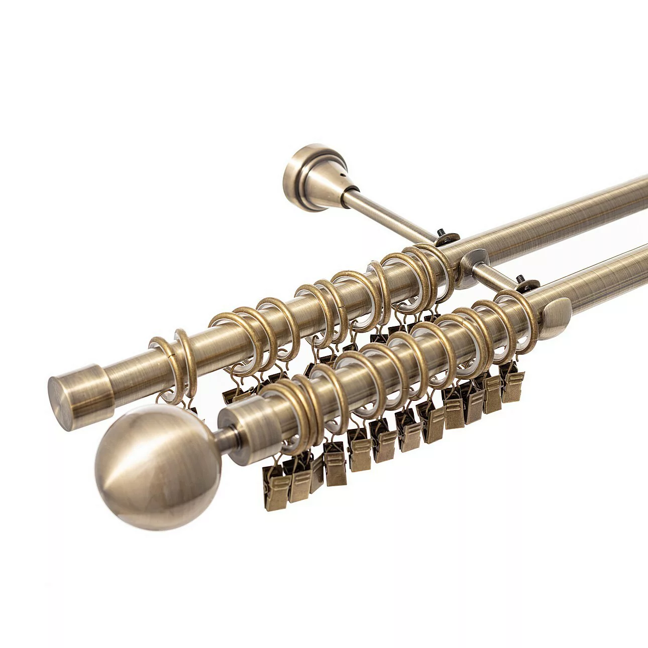 Gardinenstange Elegant antique brass 160cm zweiläufig, 160 cm günstig online kaufen