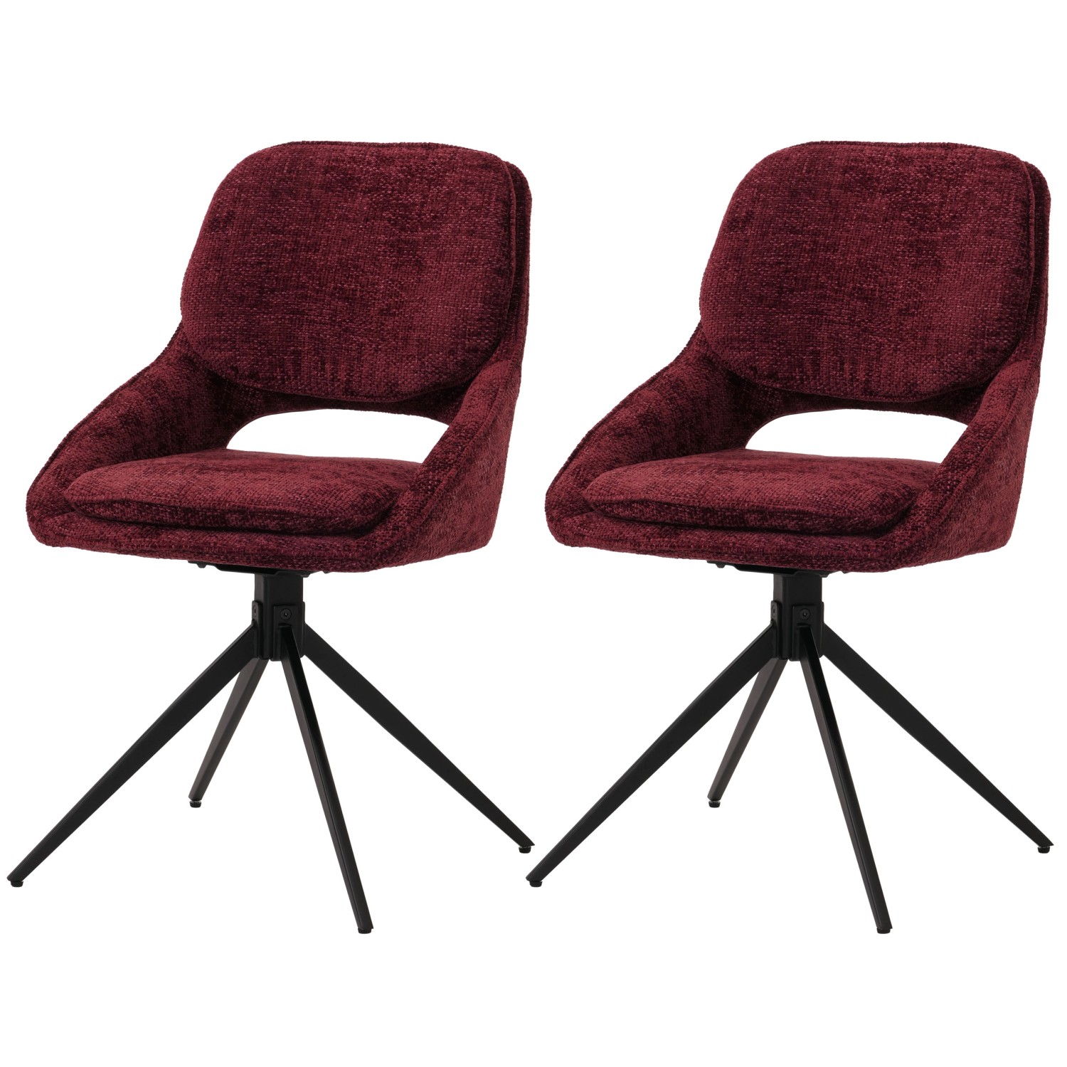 MCW Esszimmerstuhl N73 2er-Set Bordeaux günstig online kaufen