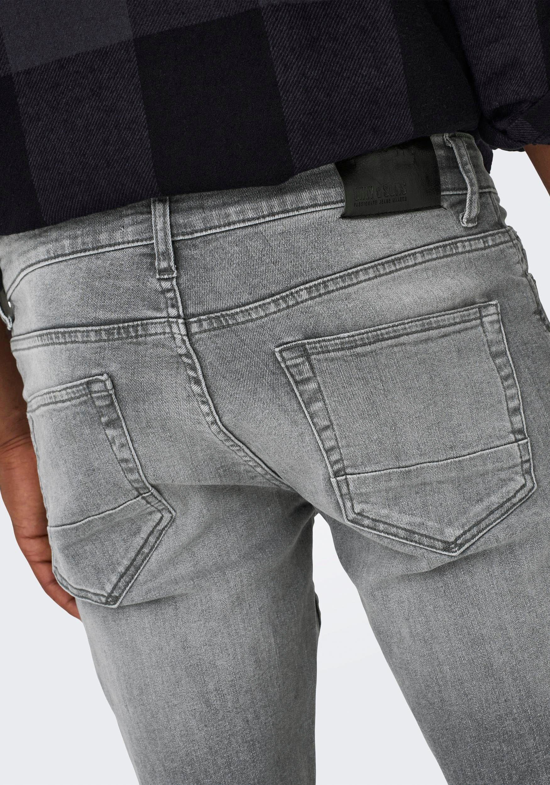 Only & Sons Herren Jeans ONSLOOM SLIM GREY 3227 - Slim Fit - Grau - Grey De günstig online kaufen