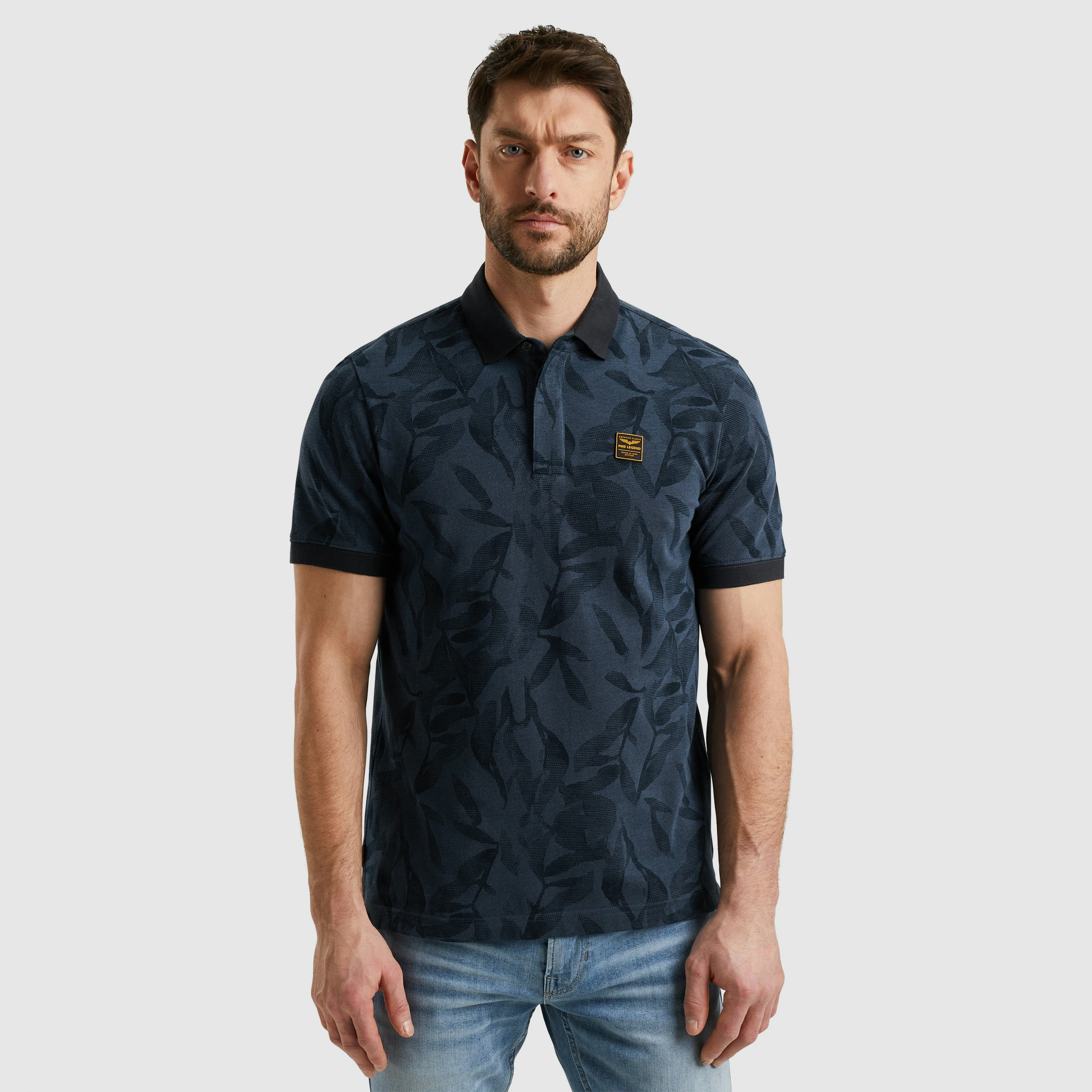 PME LEGEND Poloshirt "Short sleeve polo two tone pique printed", mit All-Ov günstig online kaufen