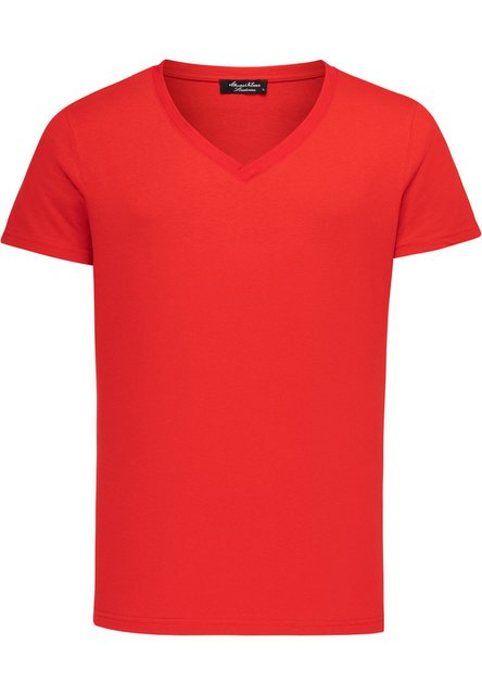 Amaci&Sons T-Shirt EUGENE Basic T-Shirt mit V-Ausschnitt Herren Einfarbig V günstig online kaufen