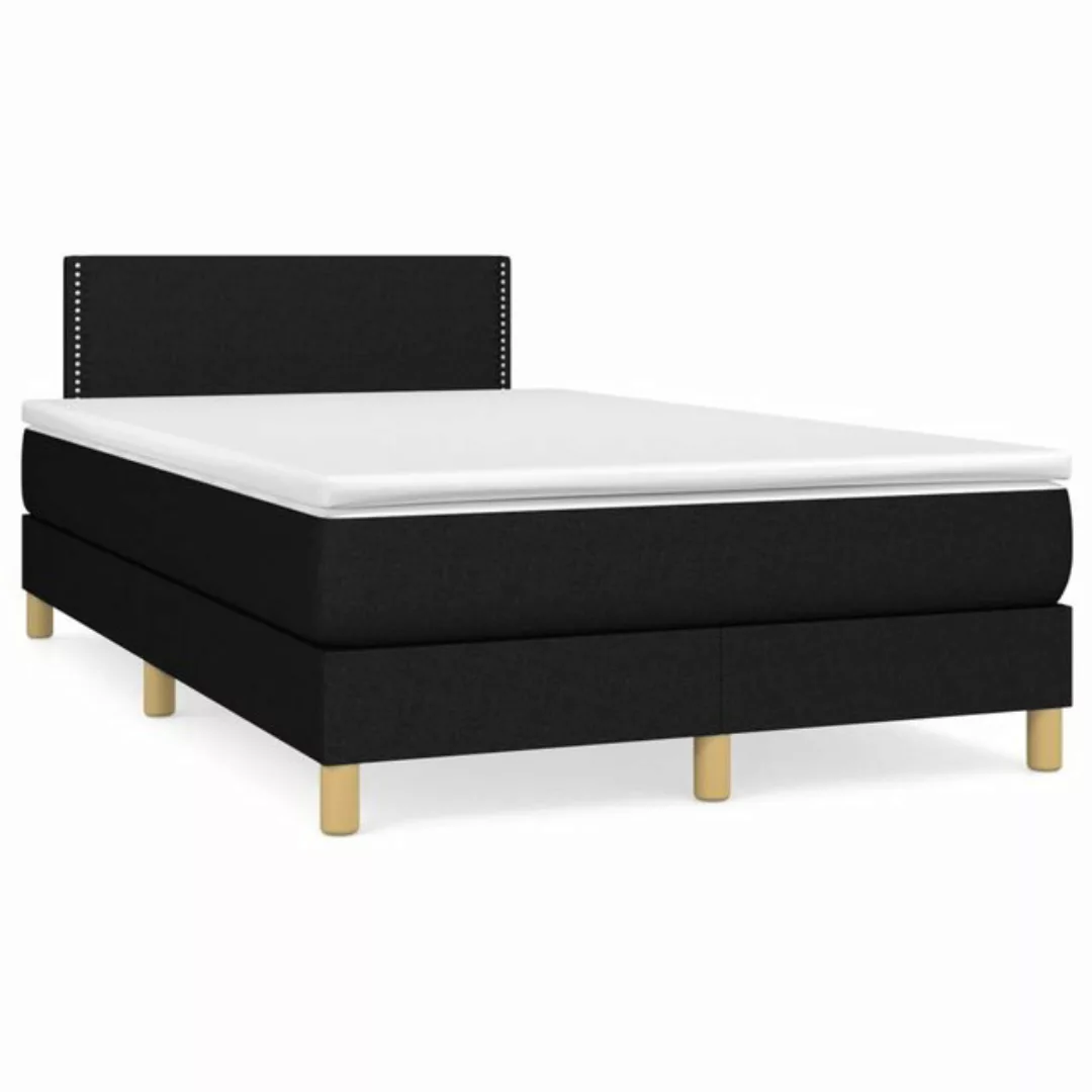 vidaXL Boxspringbett Boxspringbett mit Matratze Schwarz 120x200 cm Stoff Be günstig online kaufen