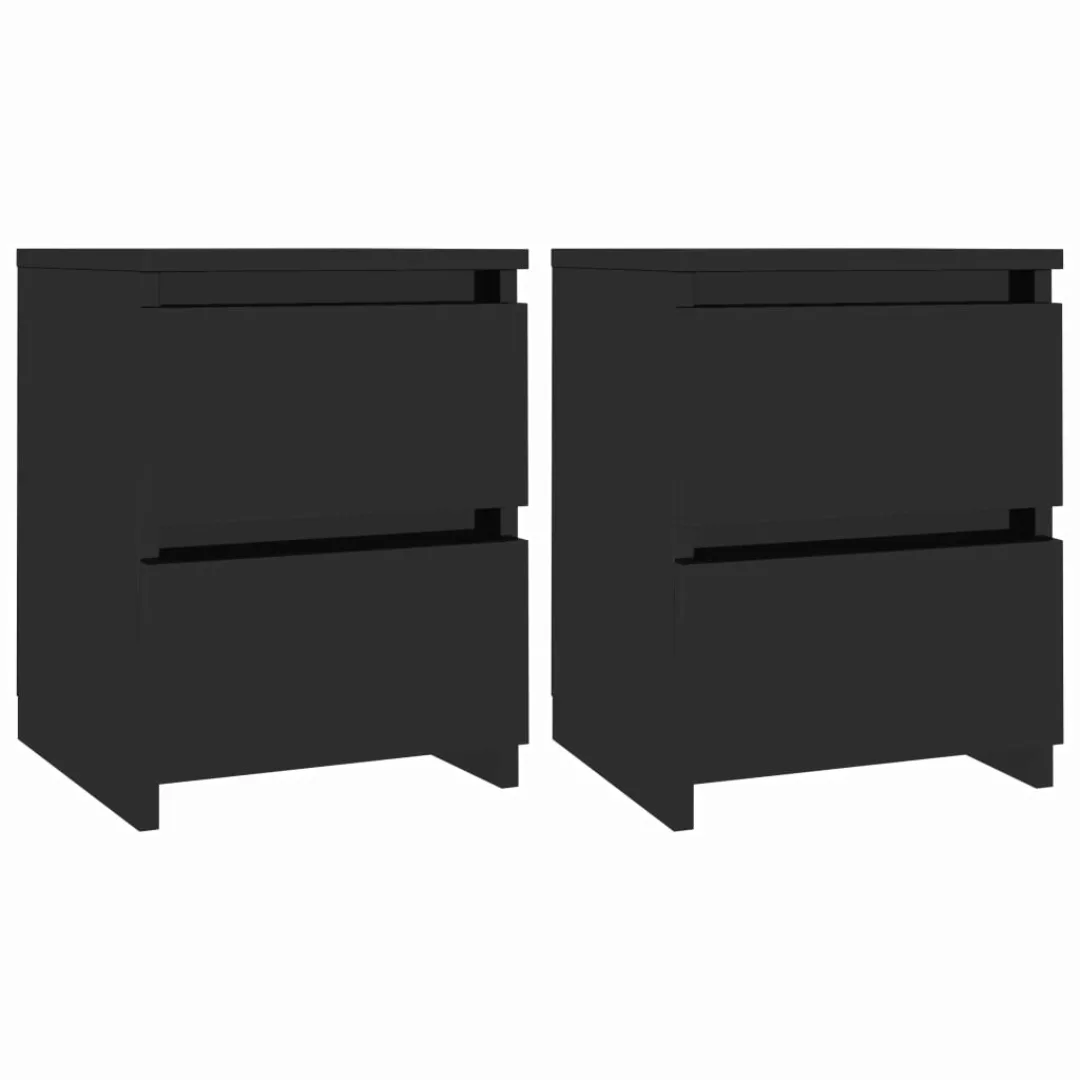 Nachttische 2 Stk. Hochglanz-schwarz 30×30×40 Cm Spanplatte günstig online kaufen