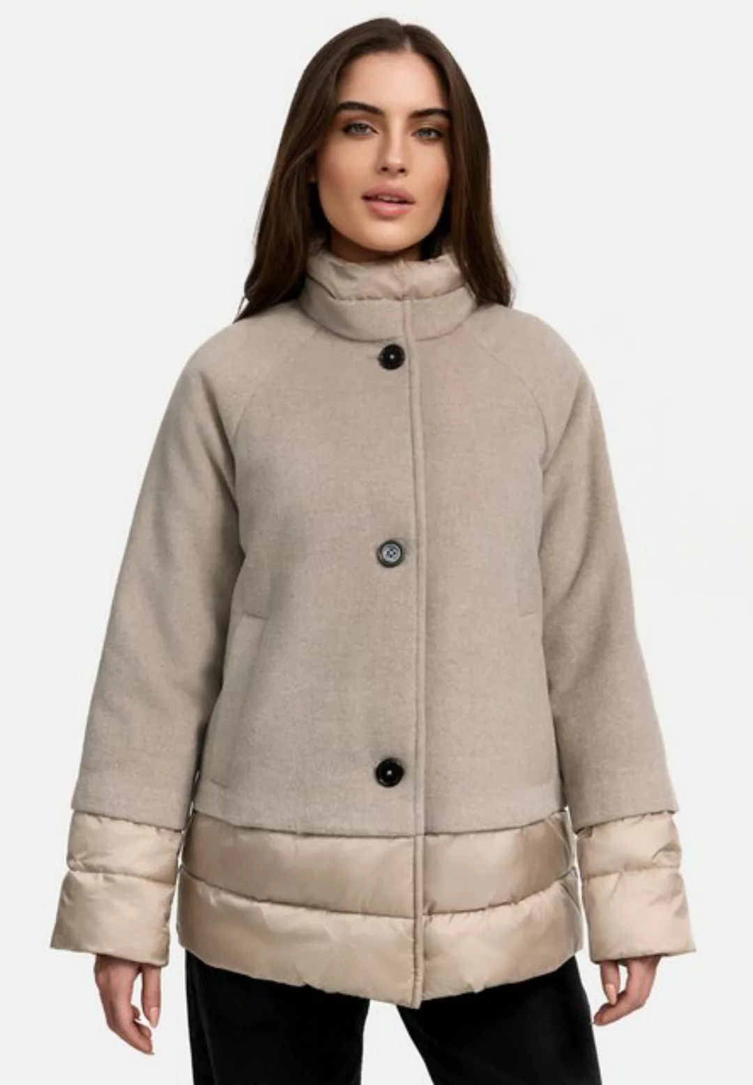 Manisa Winterjacke mit modischen Materialmix und Wolle günstig online kaufen