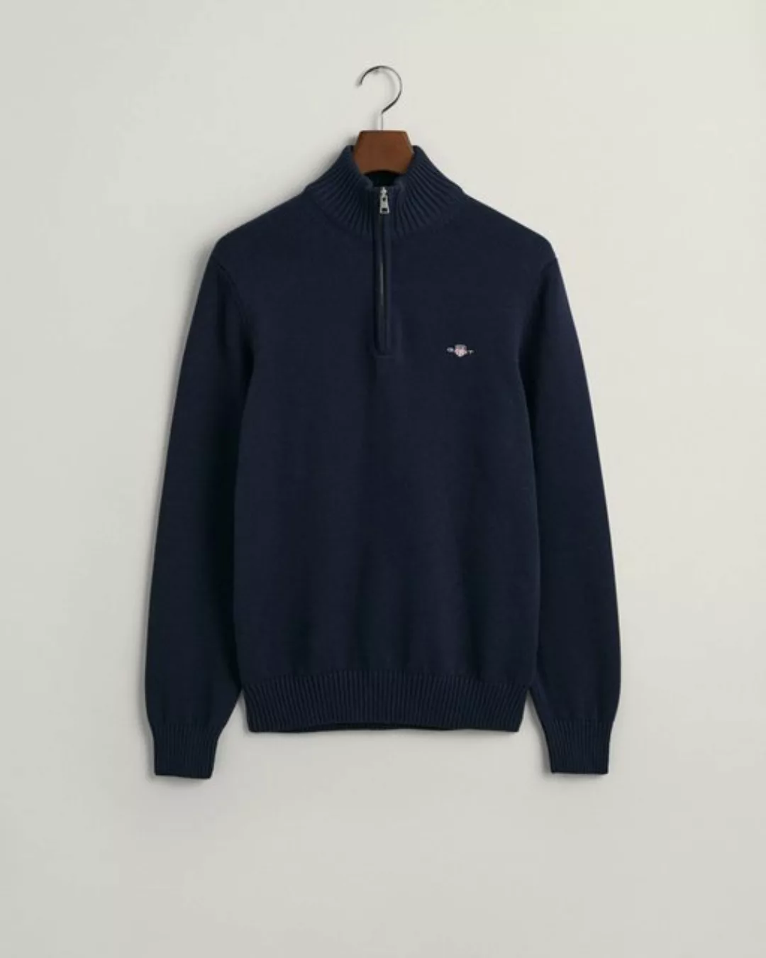 Gant Strickpullover CASUAL COTTON HALFZIP, EVENING BLUE günstig online kaufen