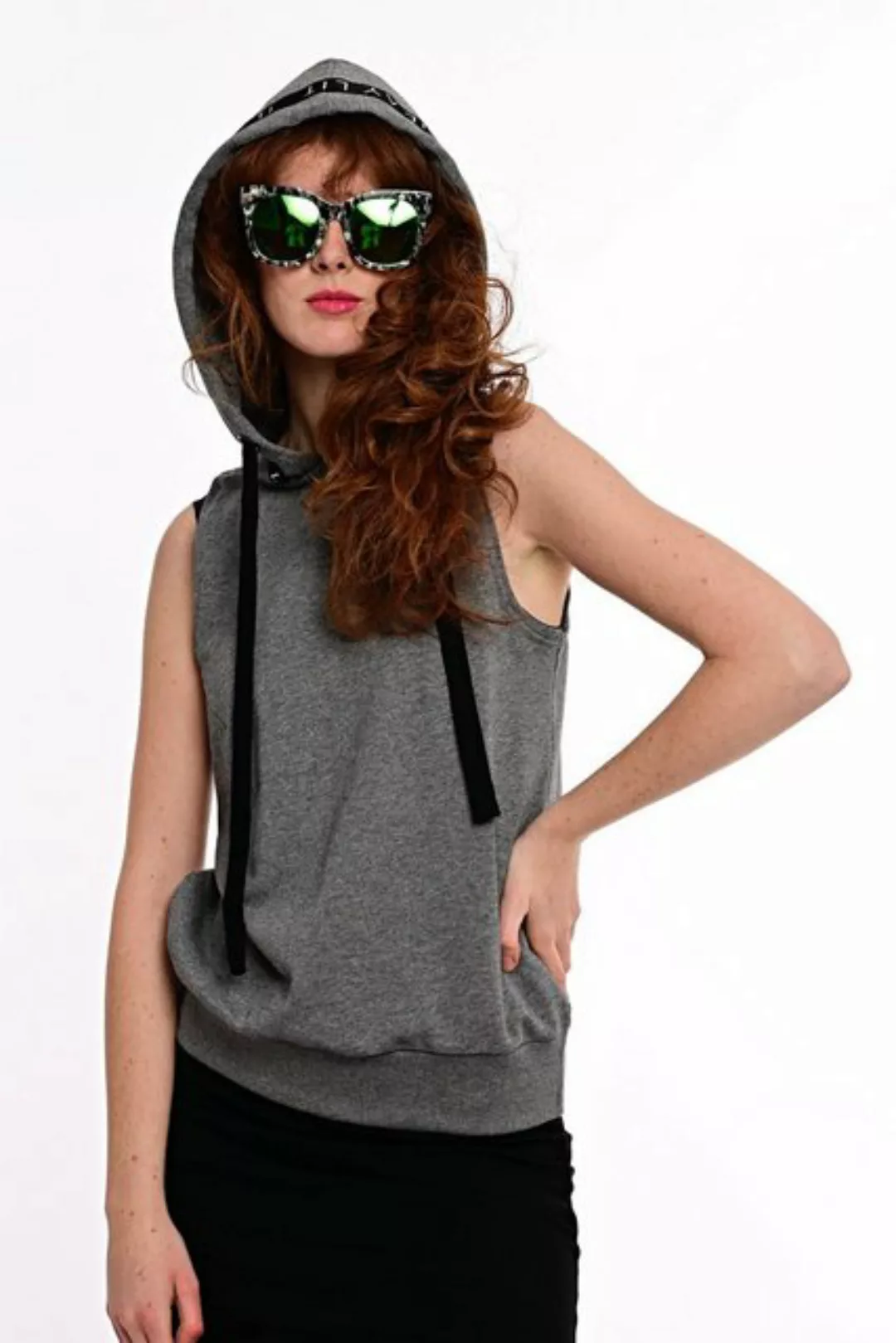 ILAY Lit Kapuzenshirt Holy Sleeveless Hoodie Melange günstig online kaufen