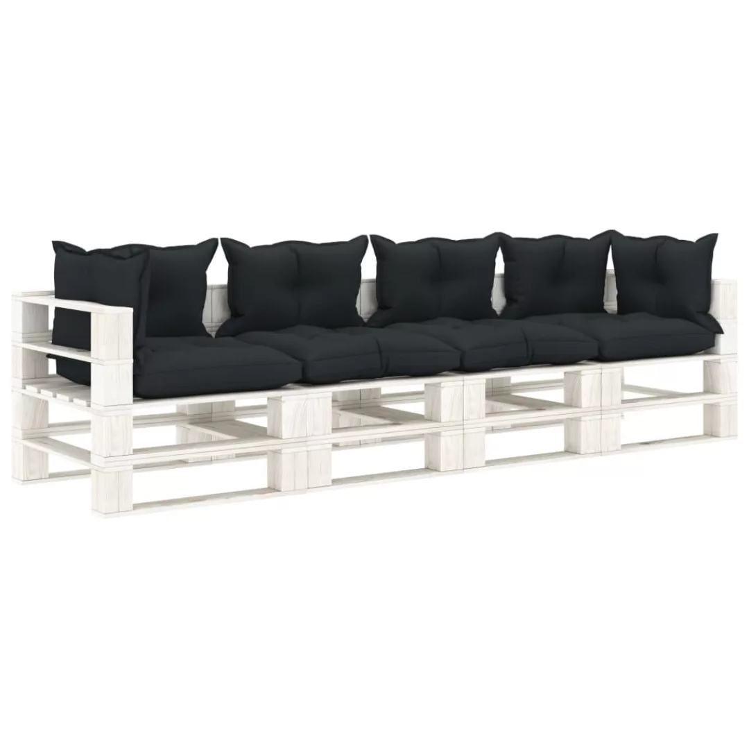 Garten-palettensofa 4-sitzer Mit Anthrazit-kissen Holz günstig online kaufen