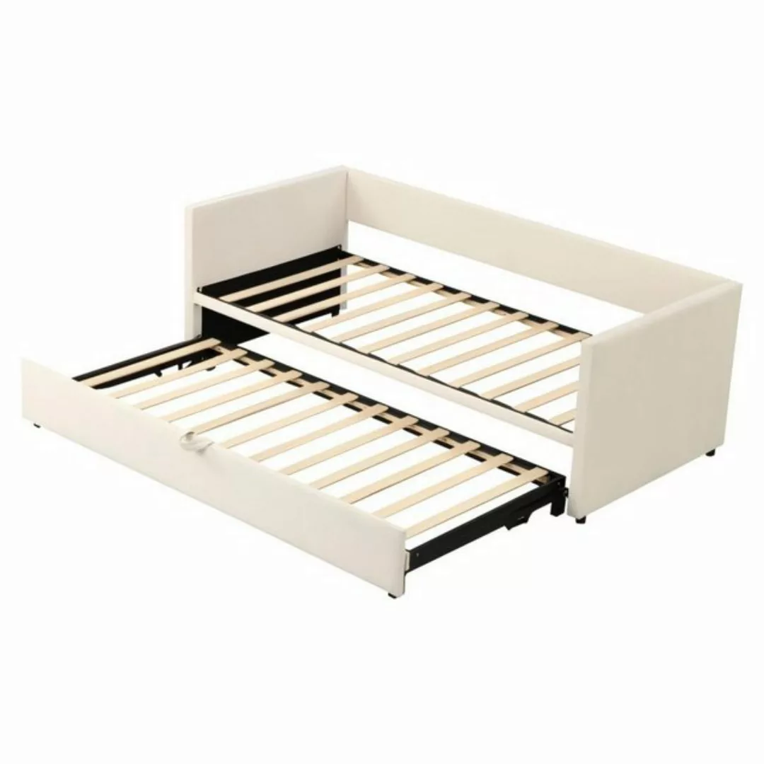 Odikalo Polsterbett Ausziehbar Schlafsofa, Lattenrosten, Samtstoff Beige/Gr günstig online kaufen