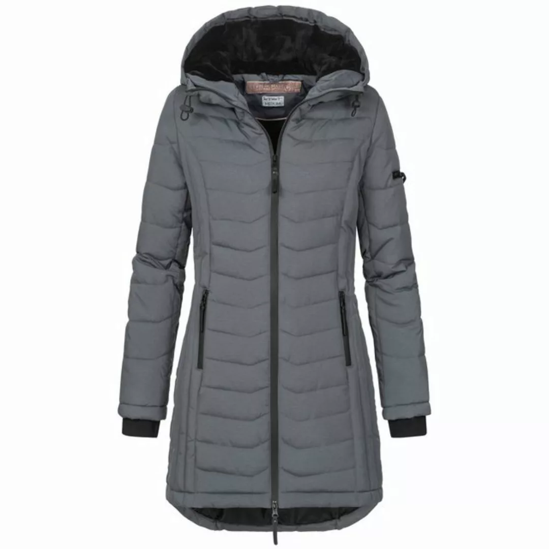 SUBLEVEL Steppjacke Damen Mantel mit Kapuze lange Winter Jacke Langer Parka günstig online kaufen