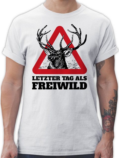 Shirtracer T-Shirt Letzter Tag als Freiwild JGA Männer günstig online kaufen