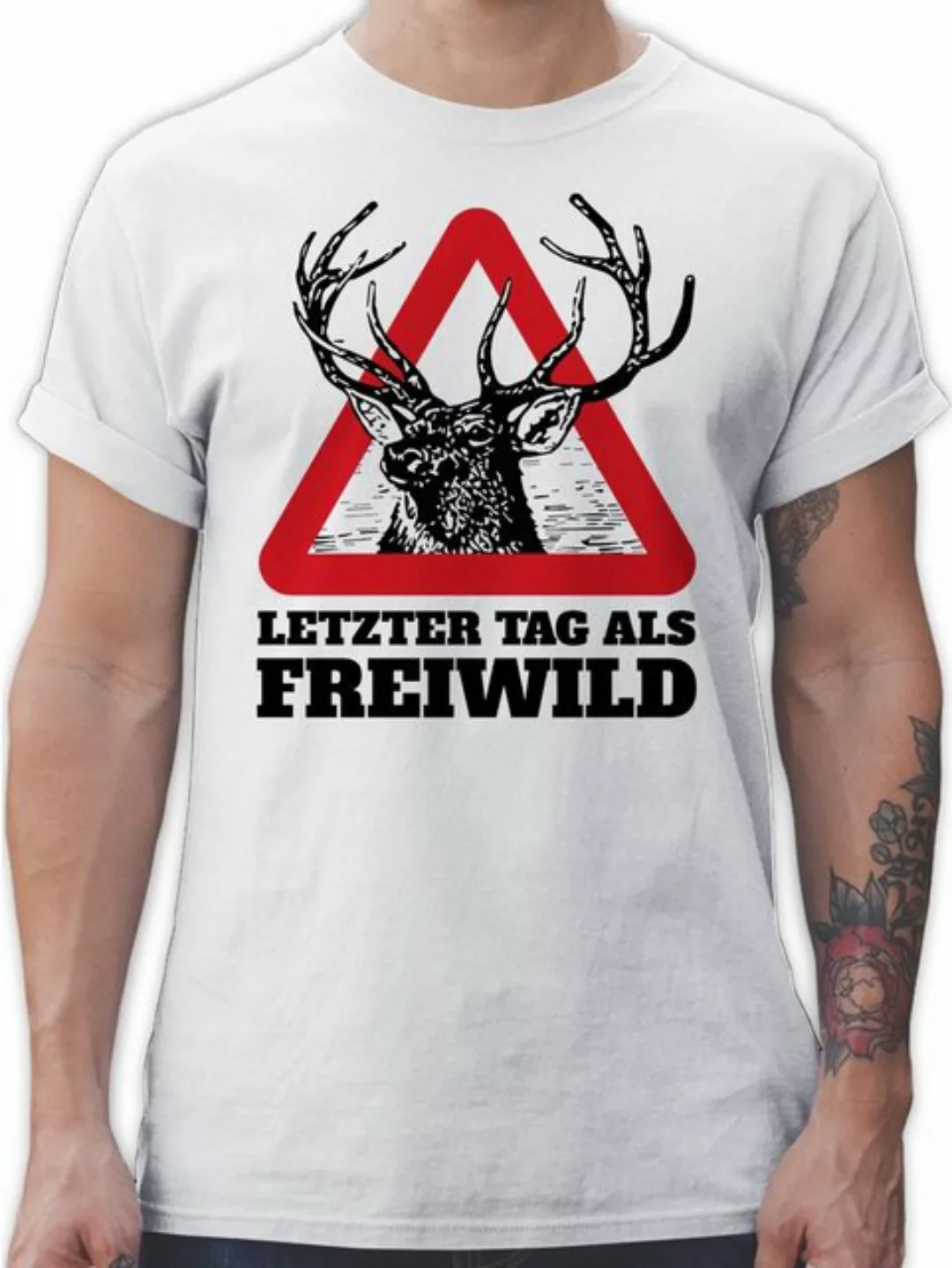 Shirtracer T-Shirt Letzter Tag als Freiwild JGA Männer günstig online kaufen