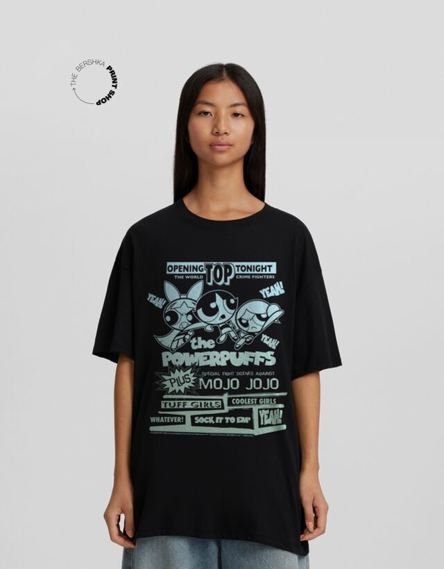 Bershka The Powerpuff Girls Printed Boxy Fit Short Sleeve T-Shirt Damen S S günstig online kaufen
